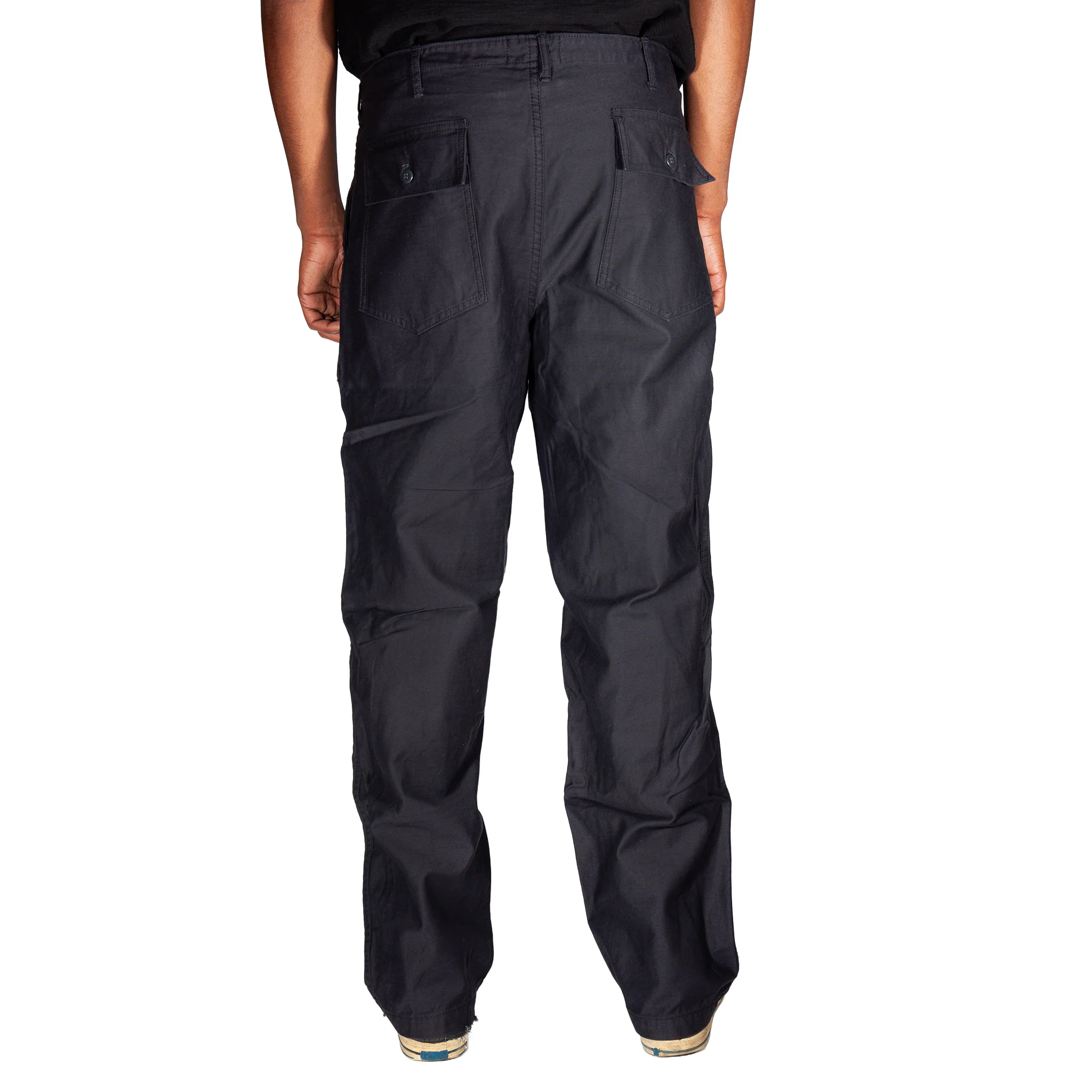 107 60's era GI chinos in 12 oz West Point Black Baker Back Cotton Satin - Image 9