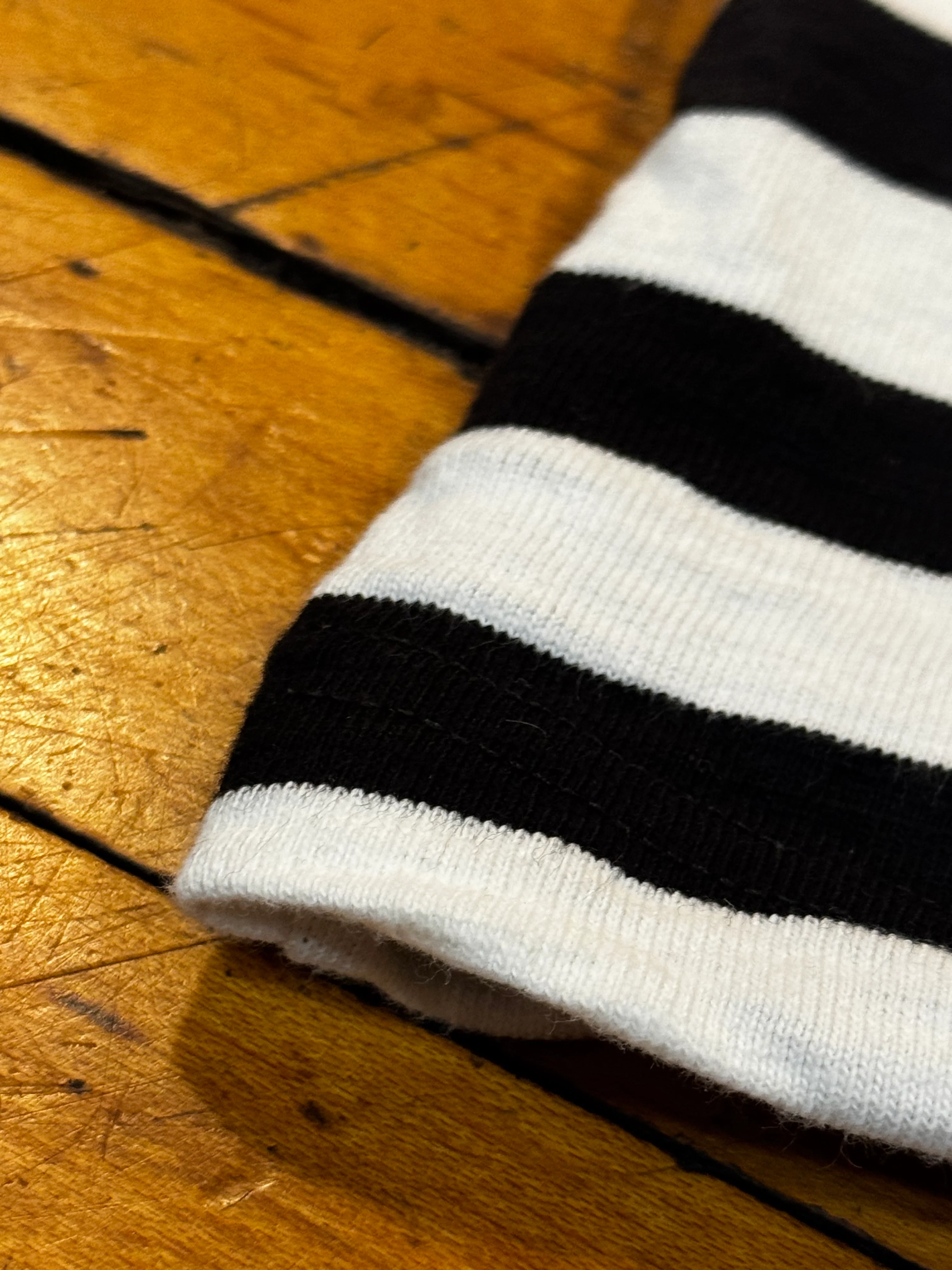 Black & White striped Prison tee (heavyweight loop wheel (Tsuri Knit) tee) - Image 3