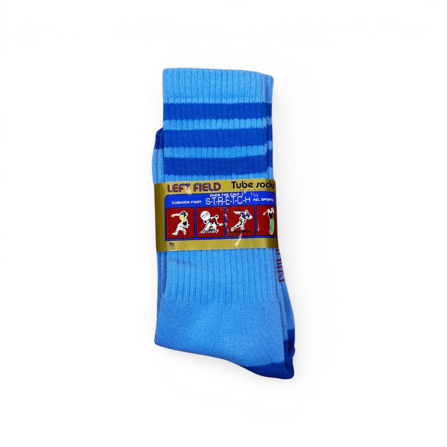 Light Blue & Navy Striped Bamboo Tube Socks - Image 2