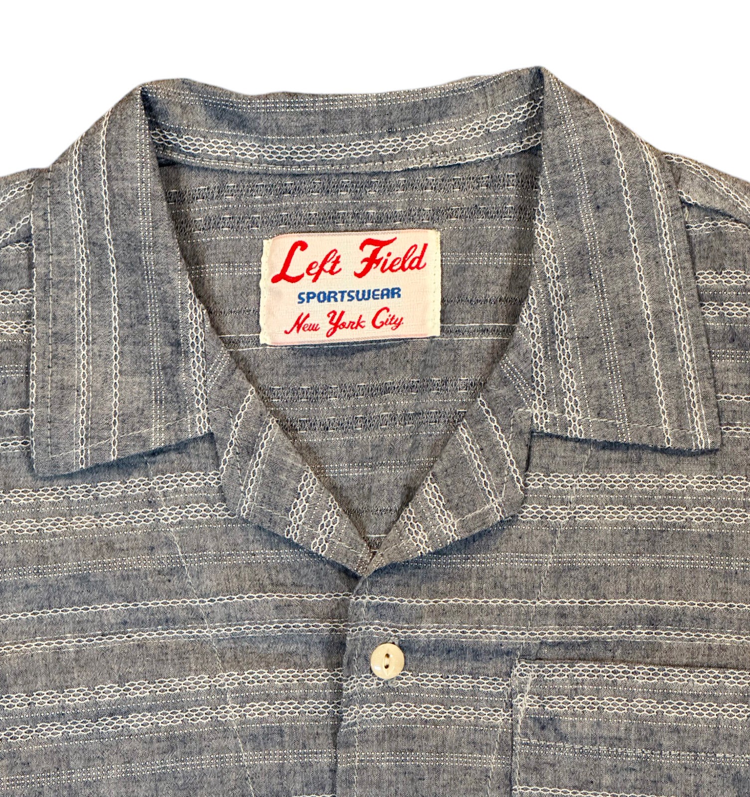 Indigo Japanese cotton/linen Jacquard Camp Shirt - Image 2