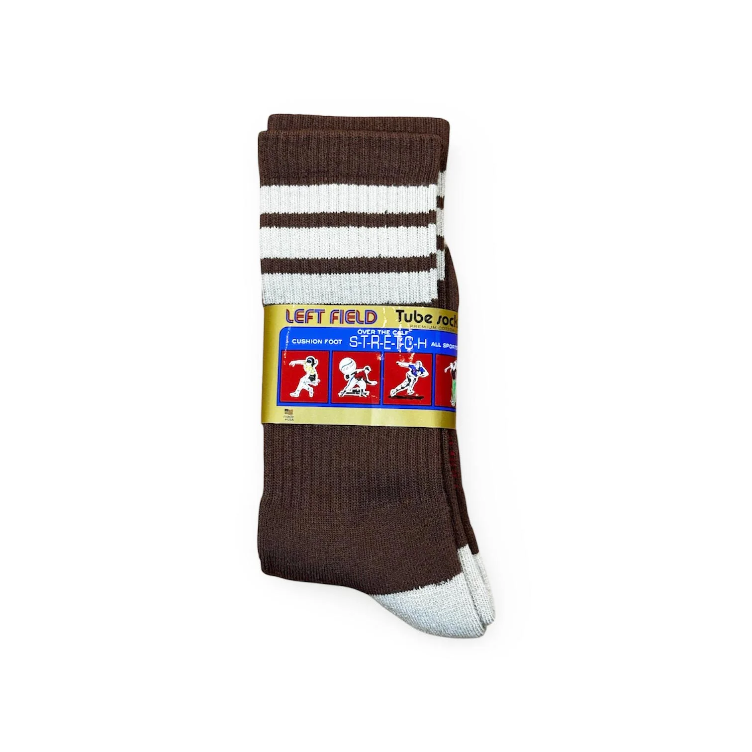 Chocolate Striped Bamboo Tube Socks - Image 2