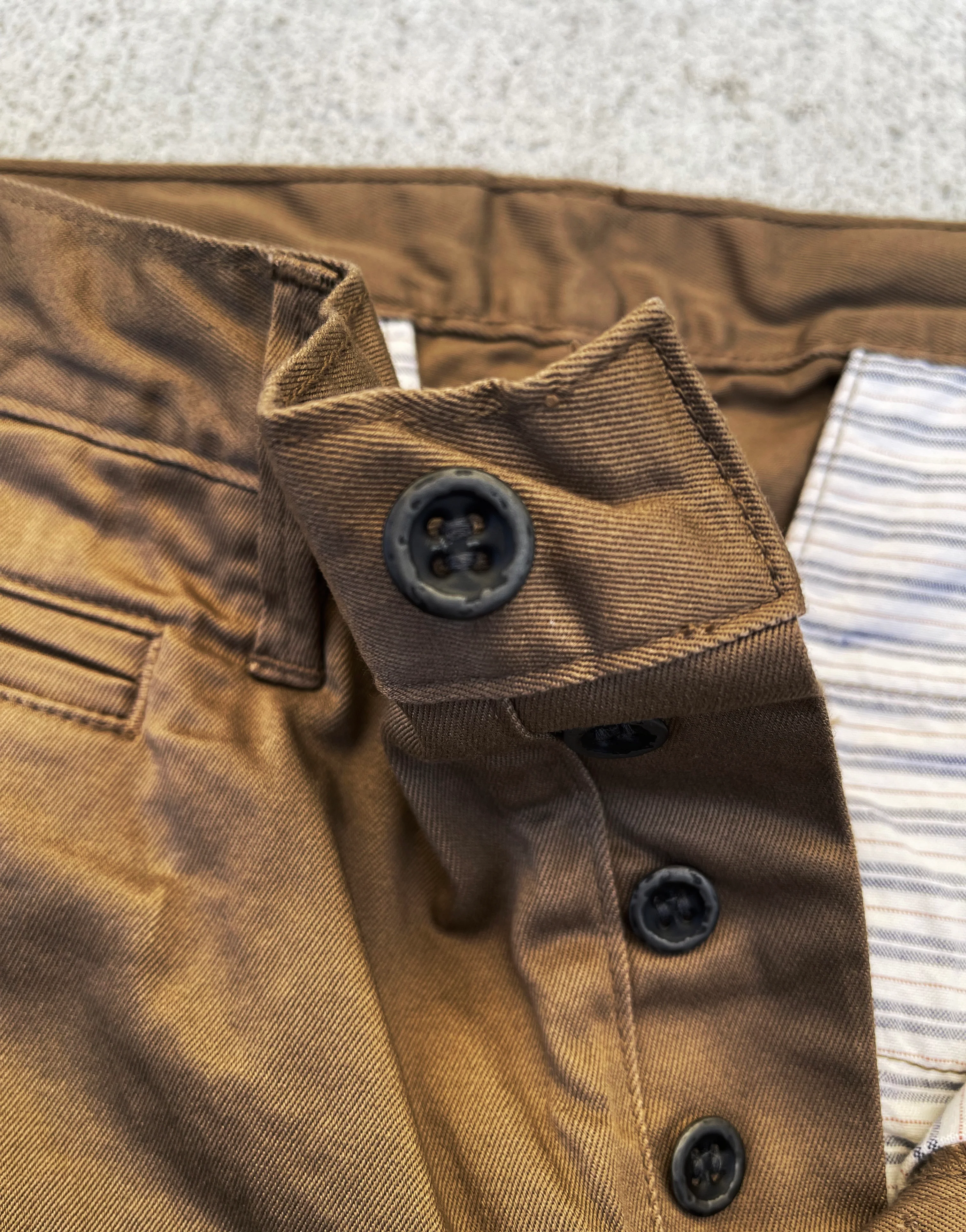 Coal Miner Dark Khaki 9 oz Japanese stretch sateen twill - Image 10