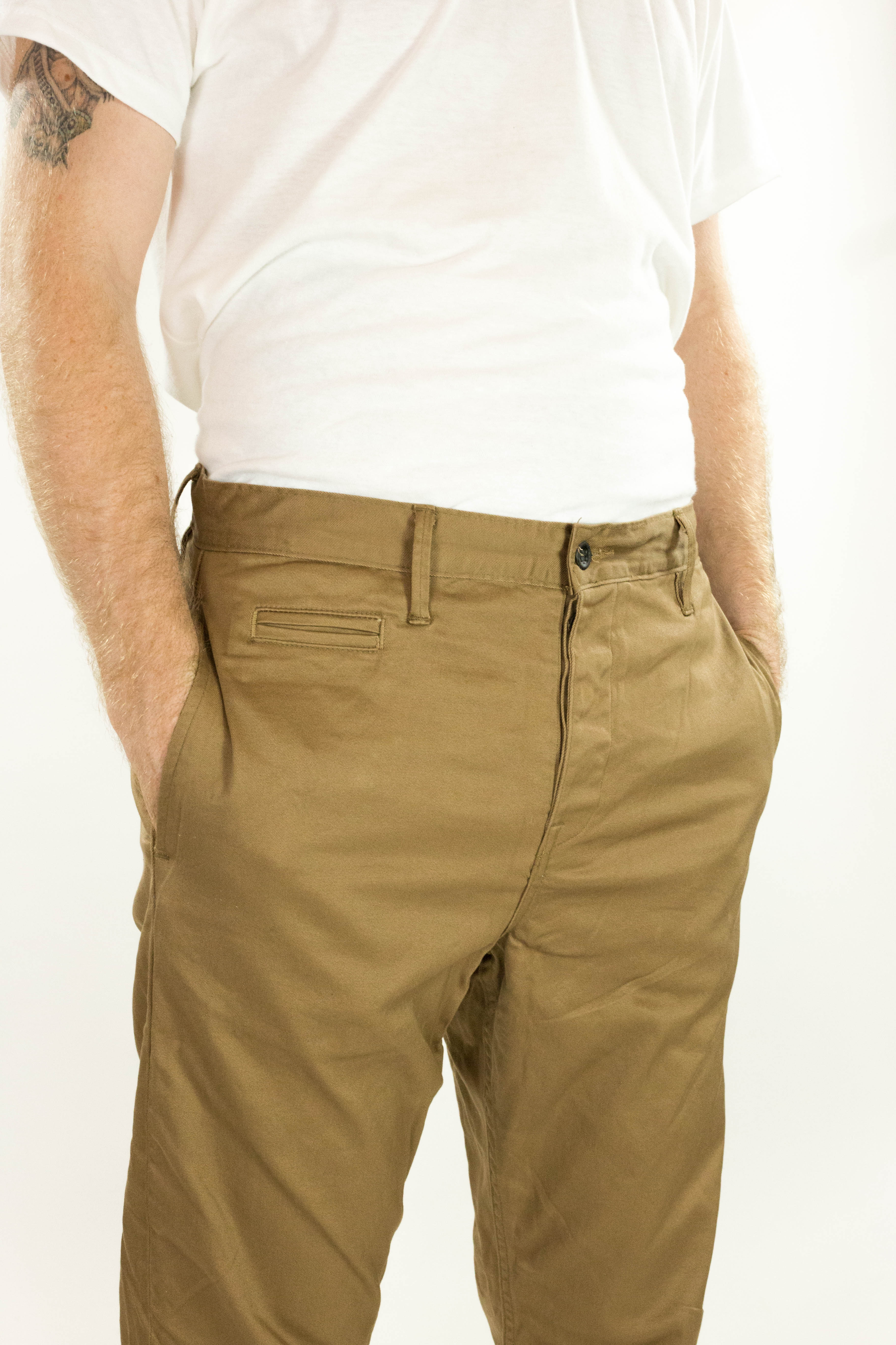 Coal Miner Dark Khaki 9 oz Japanese stretch sateen twill - Image 6