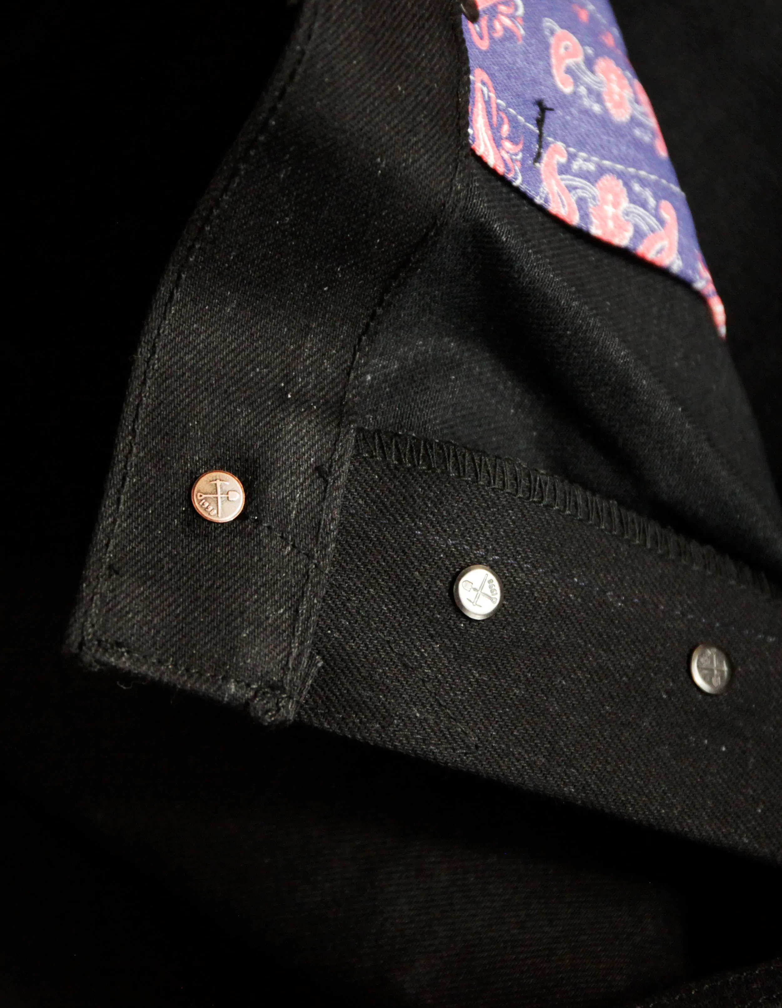 Chelsea Black Maria Vidalia Mills 14 oz selvedge Sulphur Dyed Denim **Size up 1" in the waist(deadstock, no more black) - Image 10