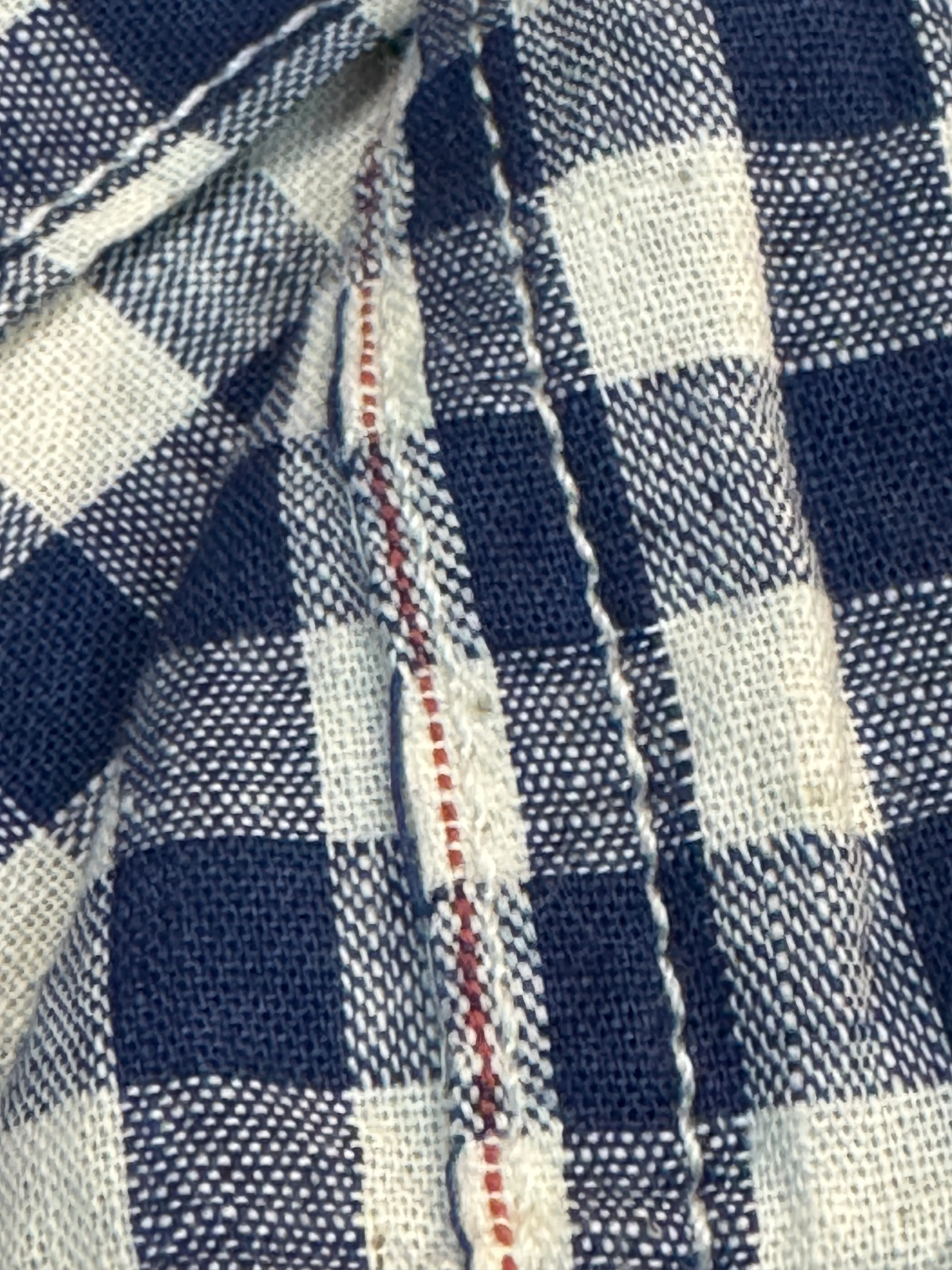 Japanese Selvedge Indigo check 100% Cotton work shirt - Image 4