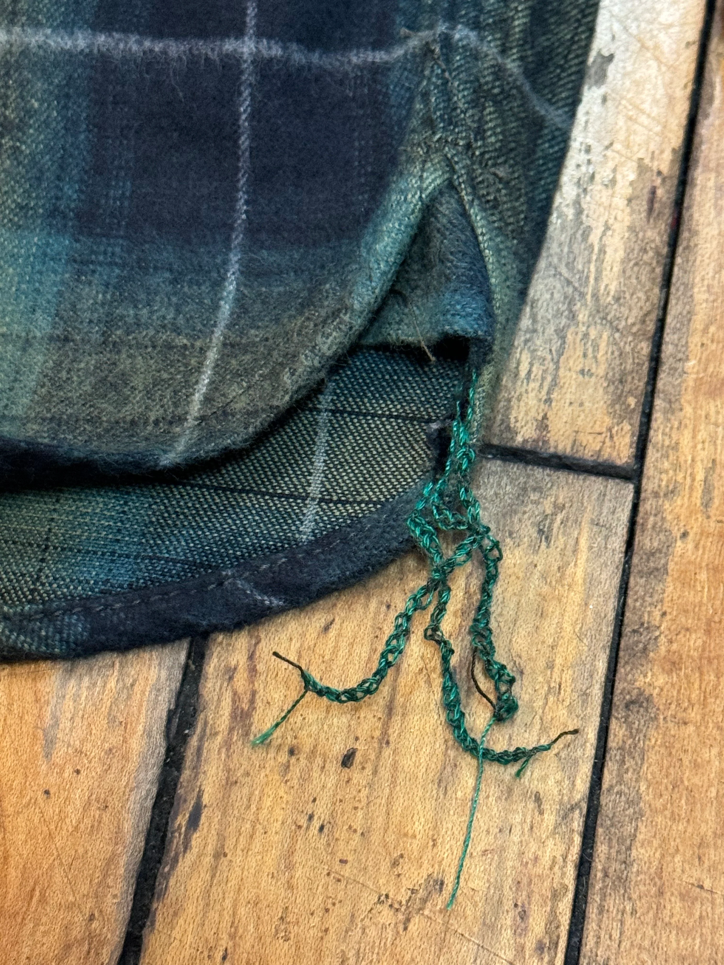Green Shadow Plaid Japanese Cotton Flannel Dustbowl Work shirt - Image 3