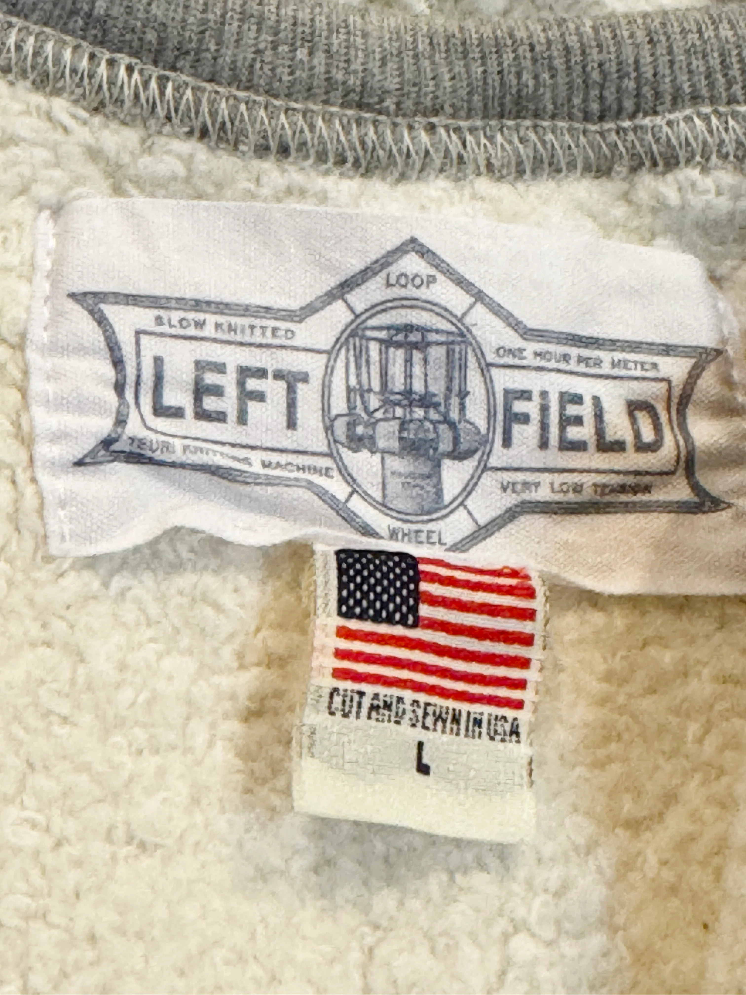 16 oz Heather Grey Loopwheel fleece zip 1930's style After Hood Sweatshirt - Image 4