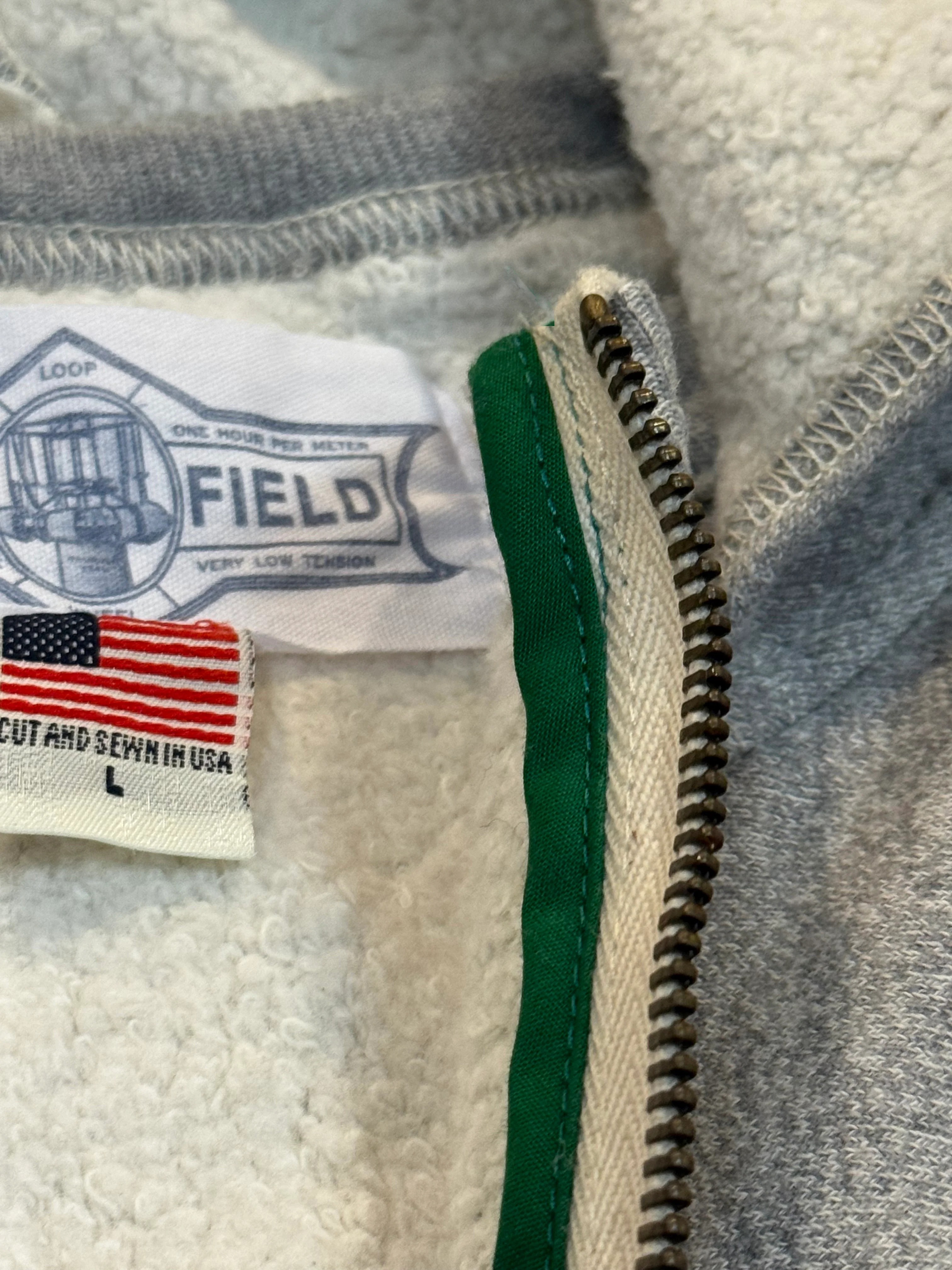 16 oz Heather Grey Loopwheel fleece zip 1930's style After Hood Sweatshirt - Image 6