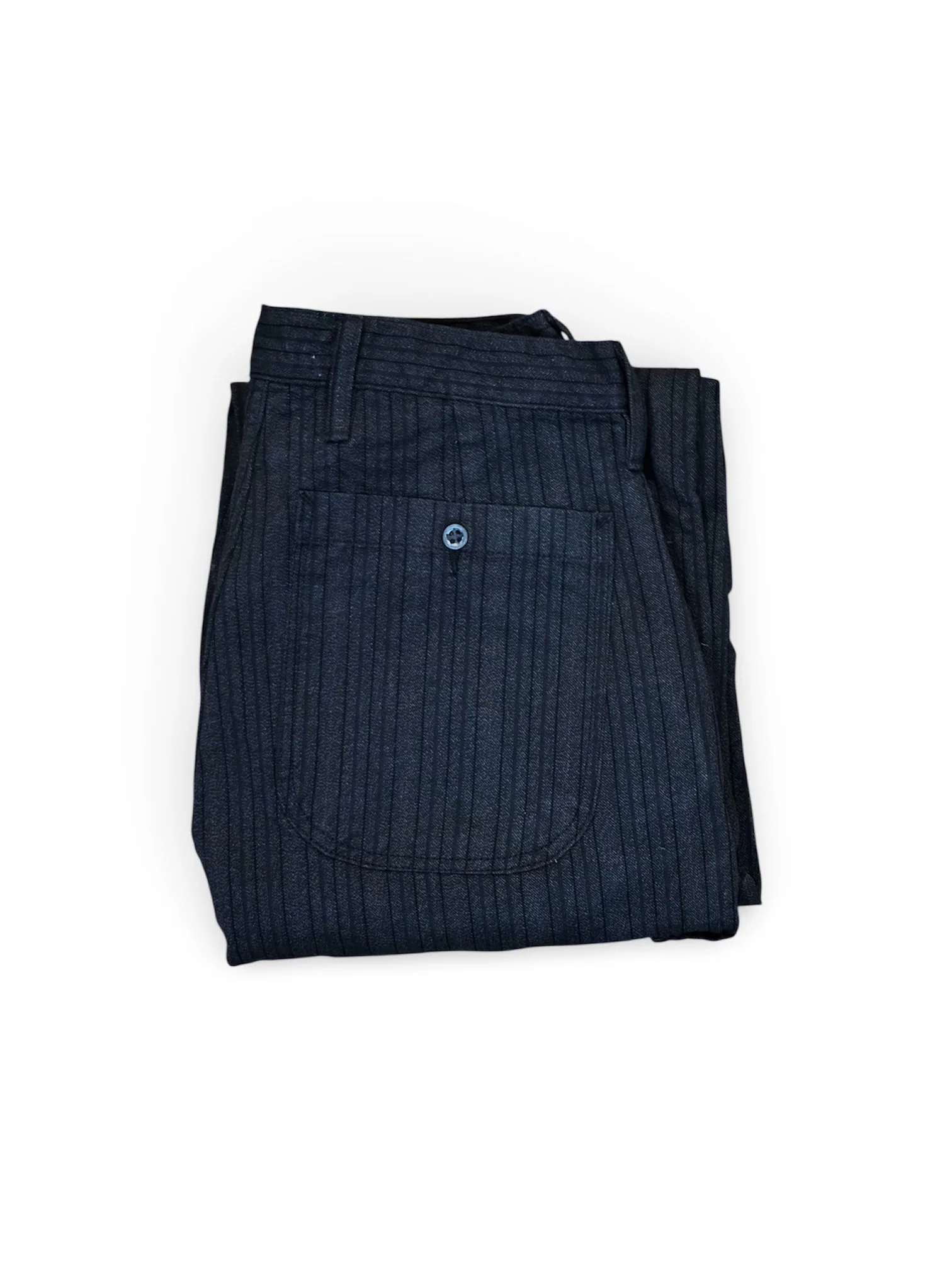 Japanese black and brown stripe twill Wide leg single pleat 40's work trouser - Image 2