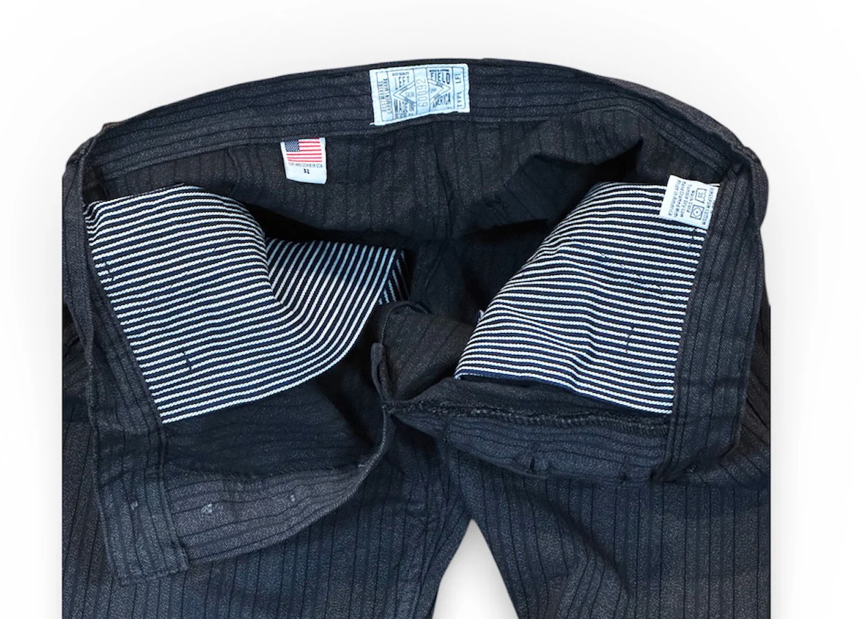 Japanese black and brown stripe twill Wide leg single pleat 40's work trouser - Image 3