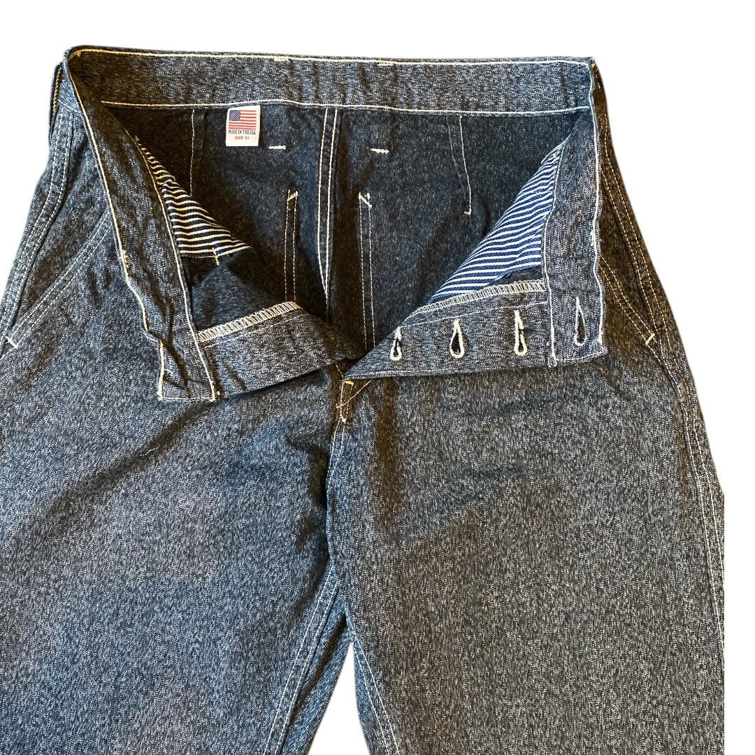 Japanese Salt and Pepper twill wide leg single pleat 40's work trouser - Image 5