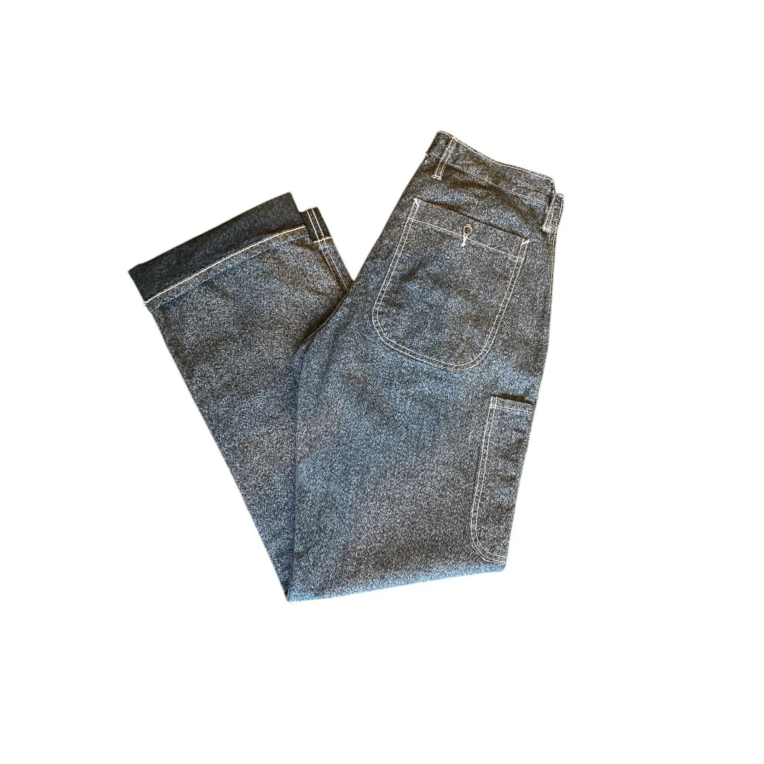 Japanese Salt and Pepper twill wide leg single pleat 40's work trouser - Image 7