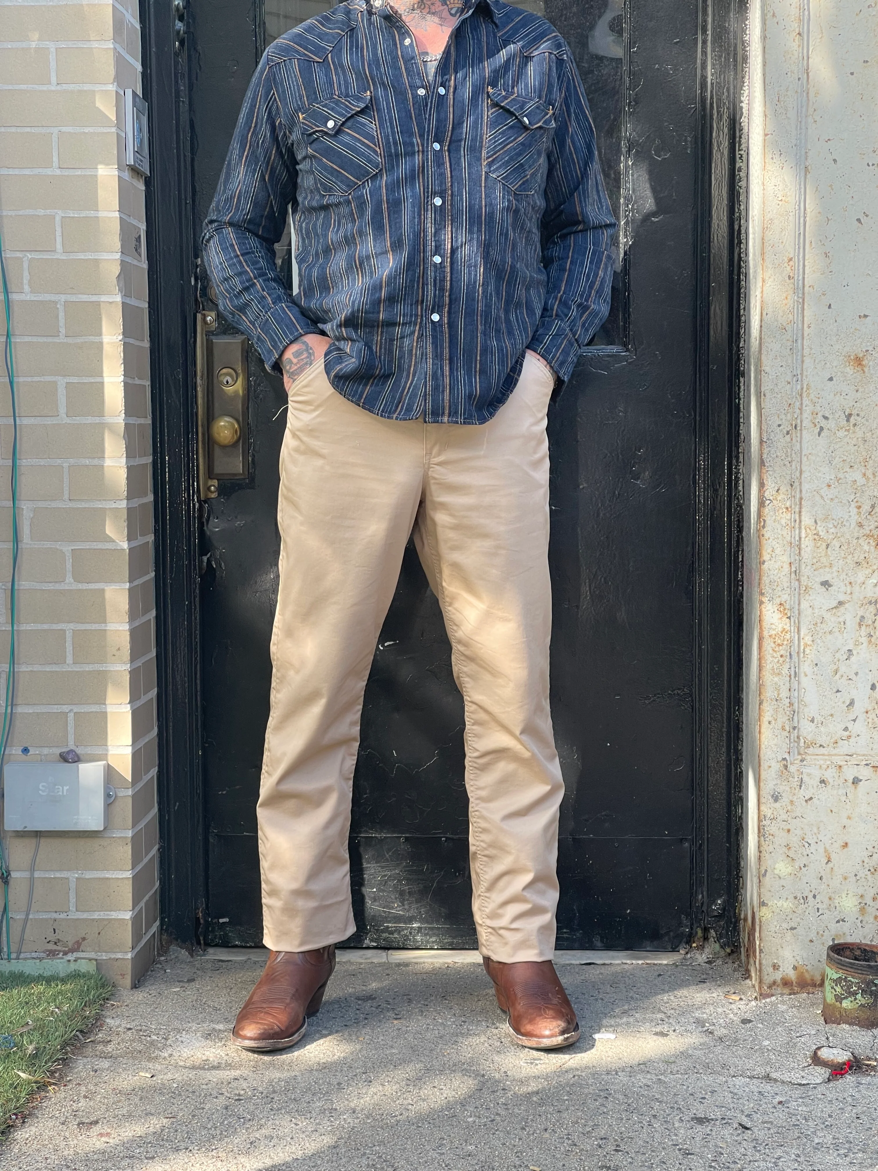 Khaki Japanese Solotex poly/cotton twill Work Uniform Chino - Image 8