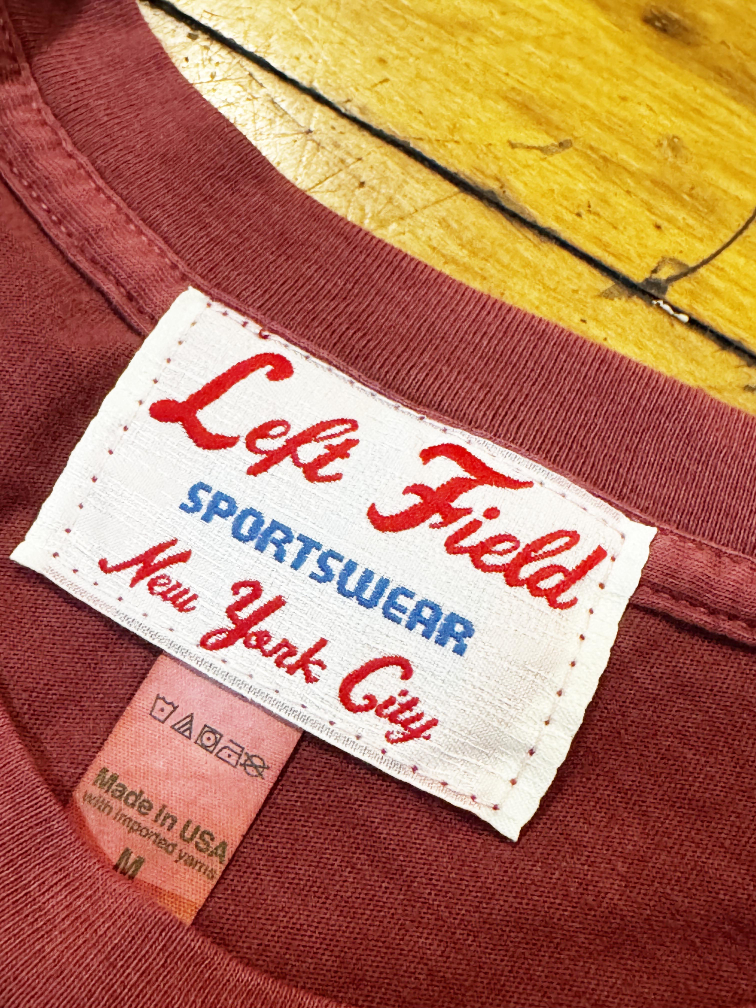 Left Field x Rockaway Beach Surf Club Cotton Maroon Crew (check sizing specs) - Image 3
