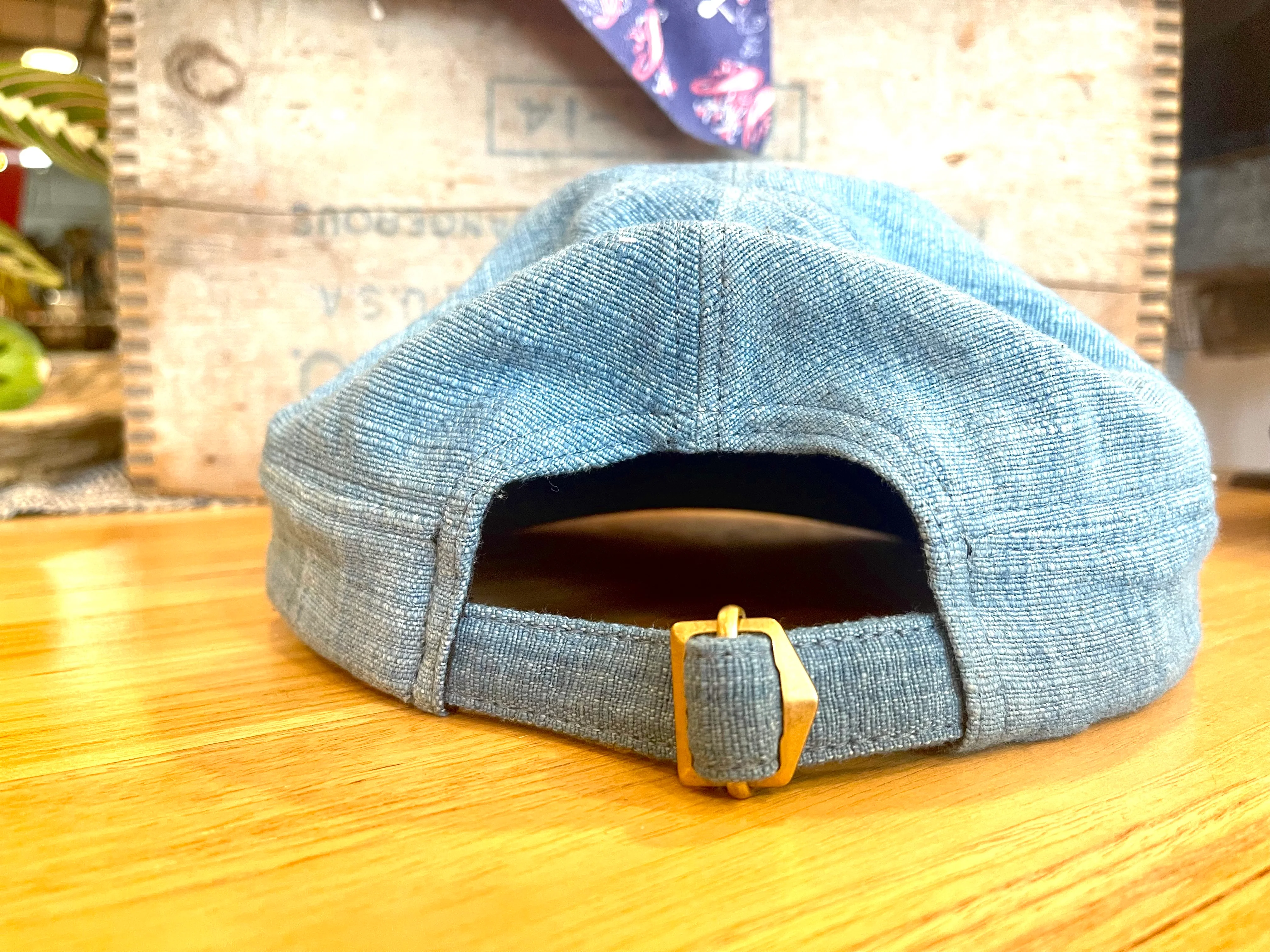 Natural Indigo hand loomed Engineer cap - Image 3