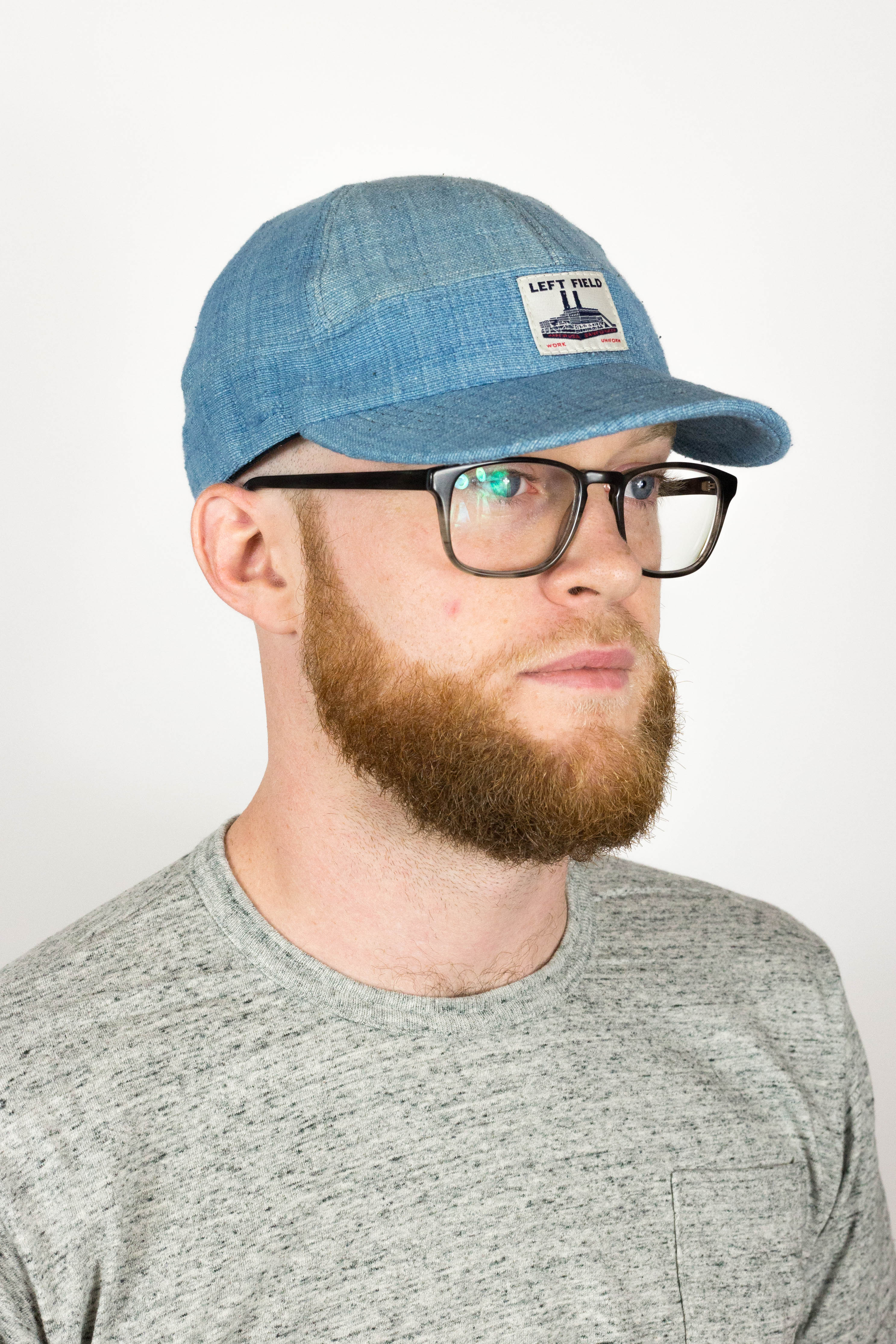 Natural Indigo hand loomed Engineer cap - Image 4