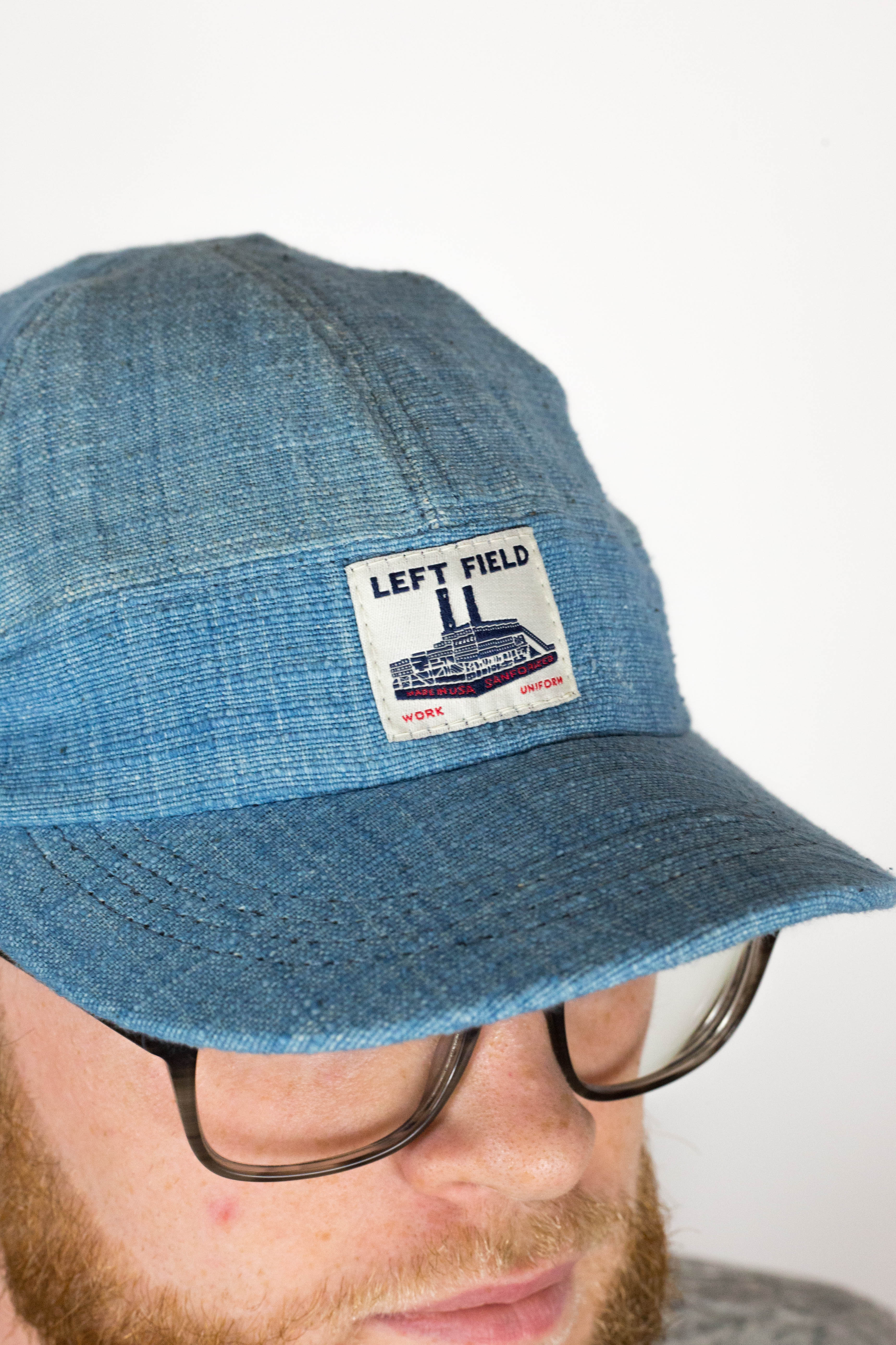 Natural Indigo hand loomed Engineer cap - Image 5