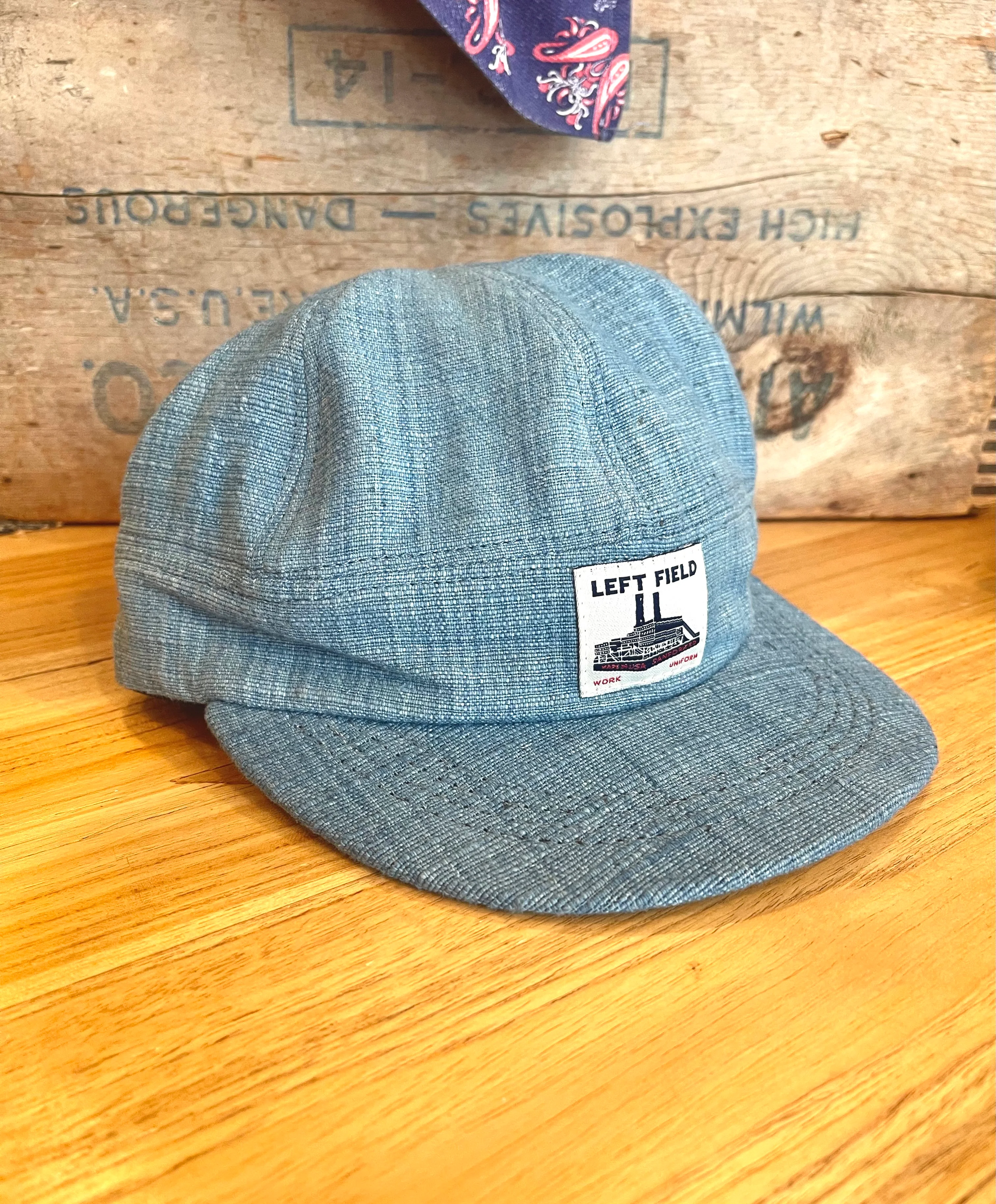 Natural Indigo hand loomed Engineer cap - Image 7