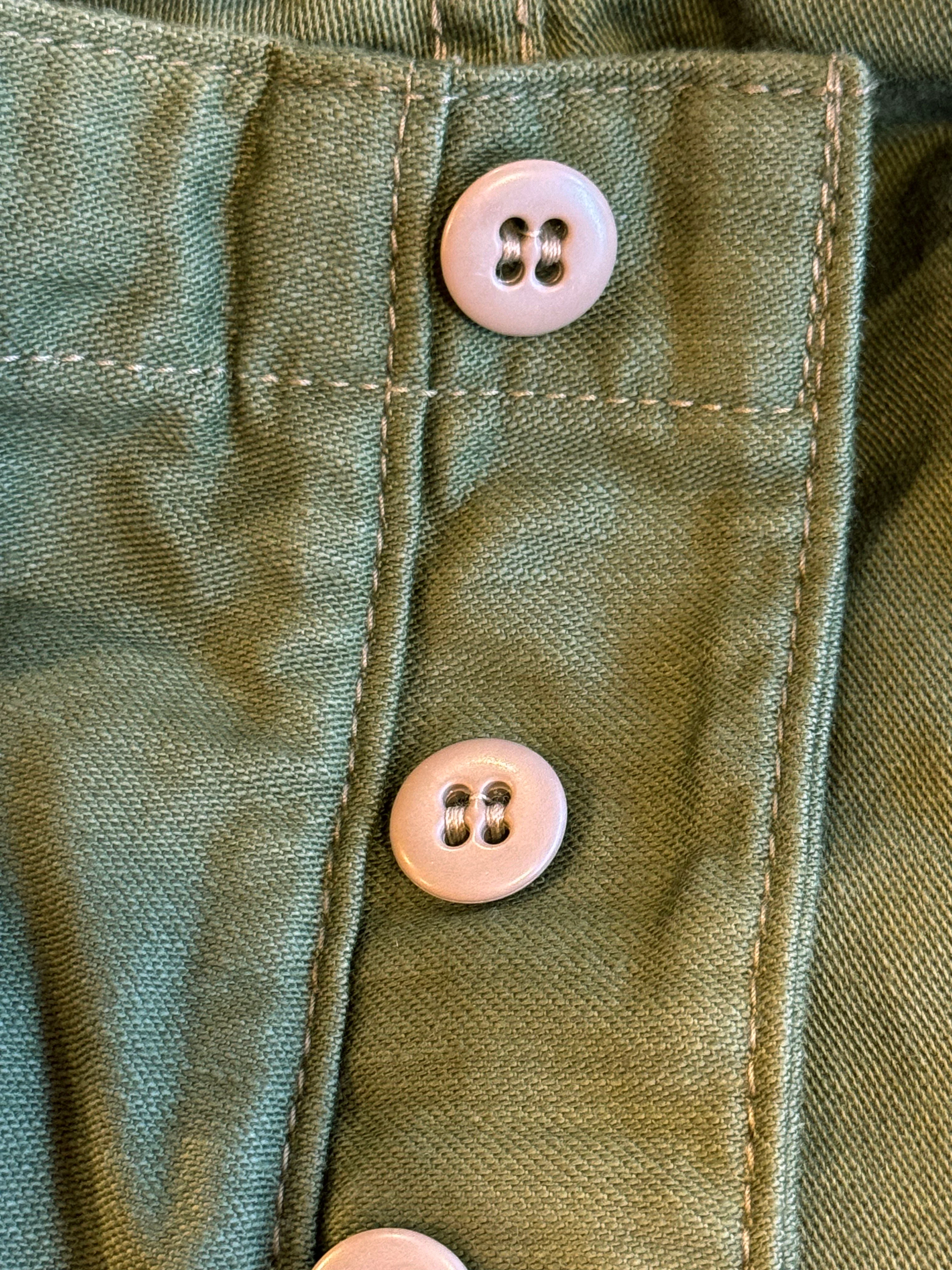 OG-107 60's era GI chinos in 12 oz West Point Olive Baker Back Cotton Satin - Image 3