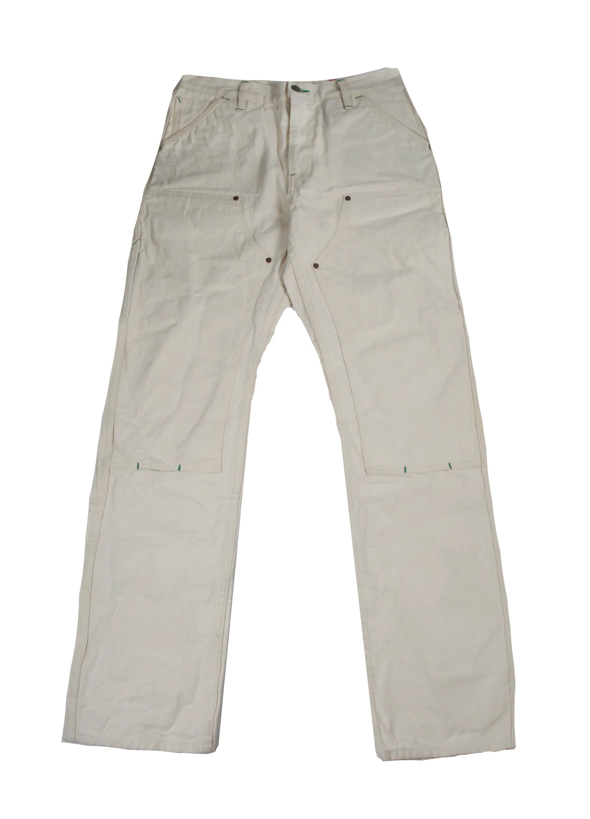Natural Mt Vernon Duck Double Knee Work Uniform Chino: **Note size up 2 sizes** - Image 4