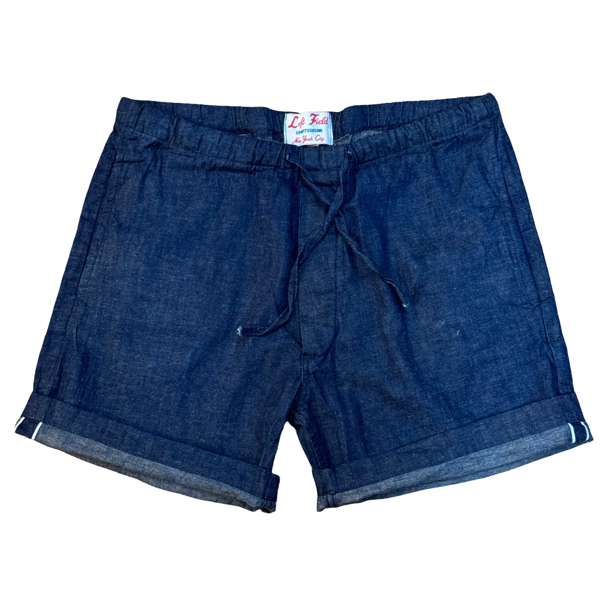 Nihon Menpu 8oz Cotten/ Linen Selvedge denim drawstring shorts