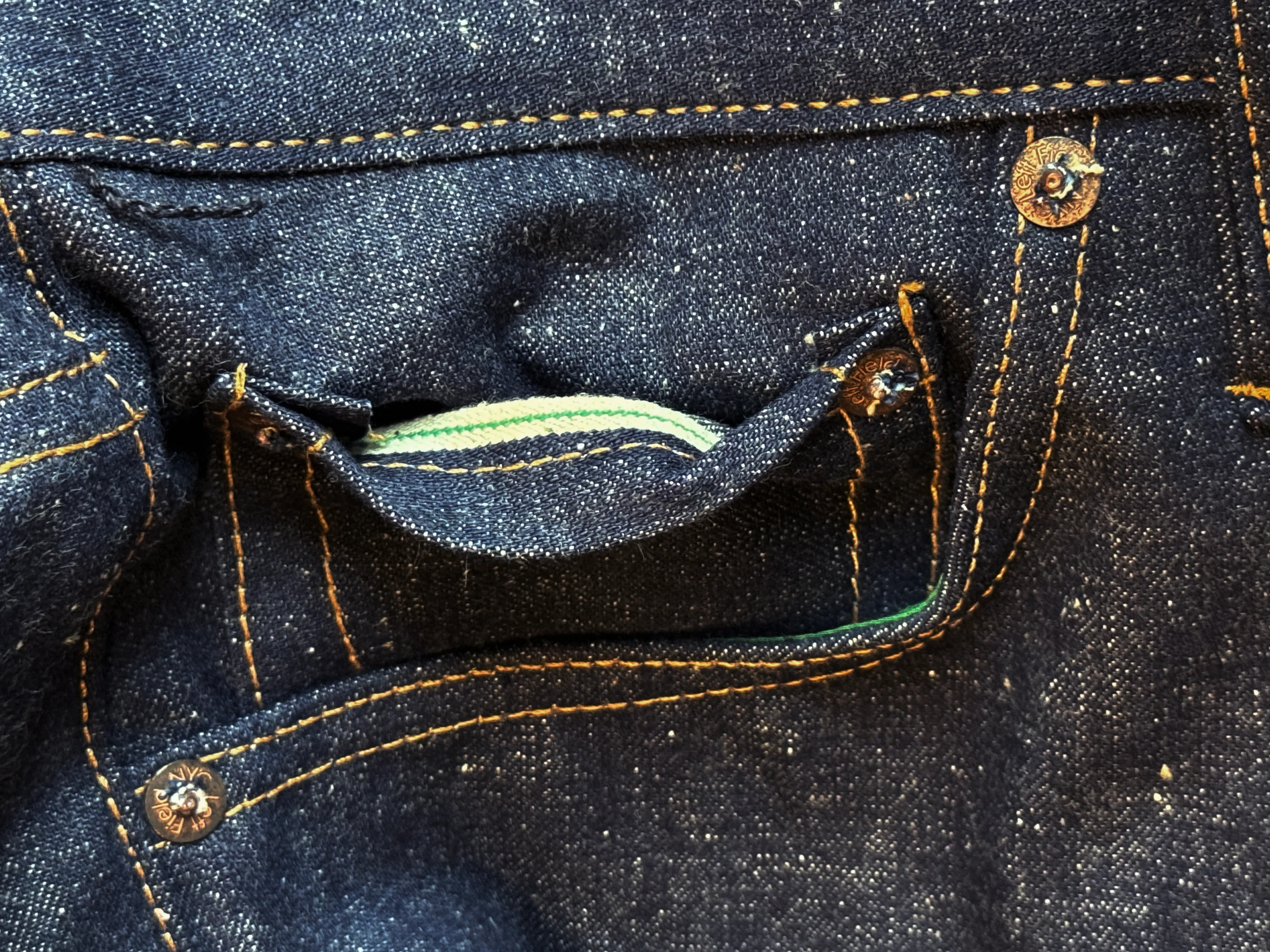 Smokestack Japanese "Jelt" nep denim with custom green selvedge ** Running under spec** - Image 6