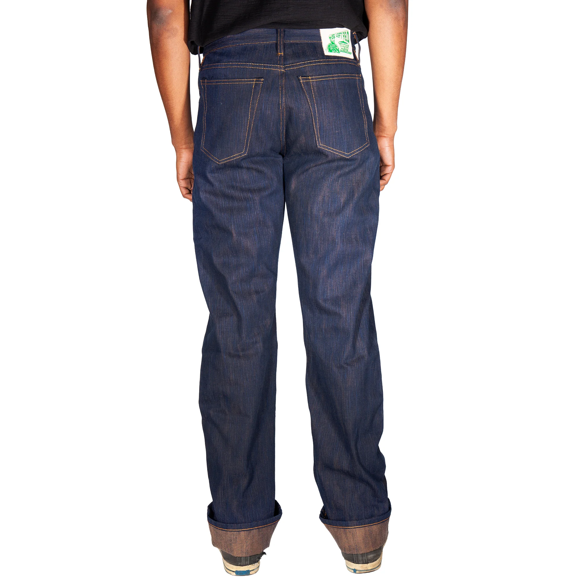 Smokestack 17 oz Awa Shoai natural hank dyed Indigo/Kakishibu weft Tokushima slub jeans - Image 13