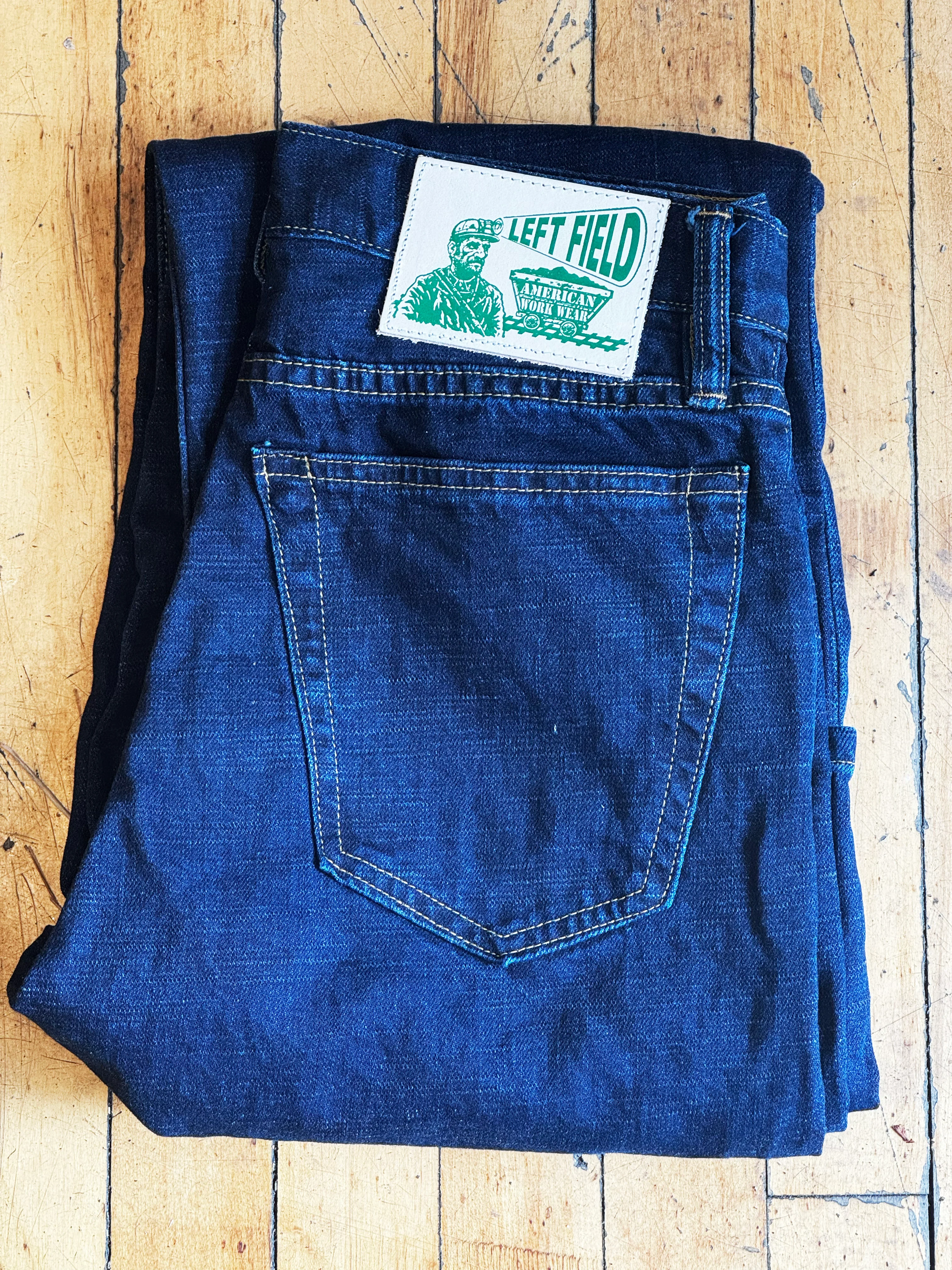 Smokestack Indigo Japanese Sunset Blvd jeans with multi colored weft - Image 2