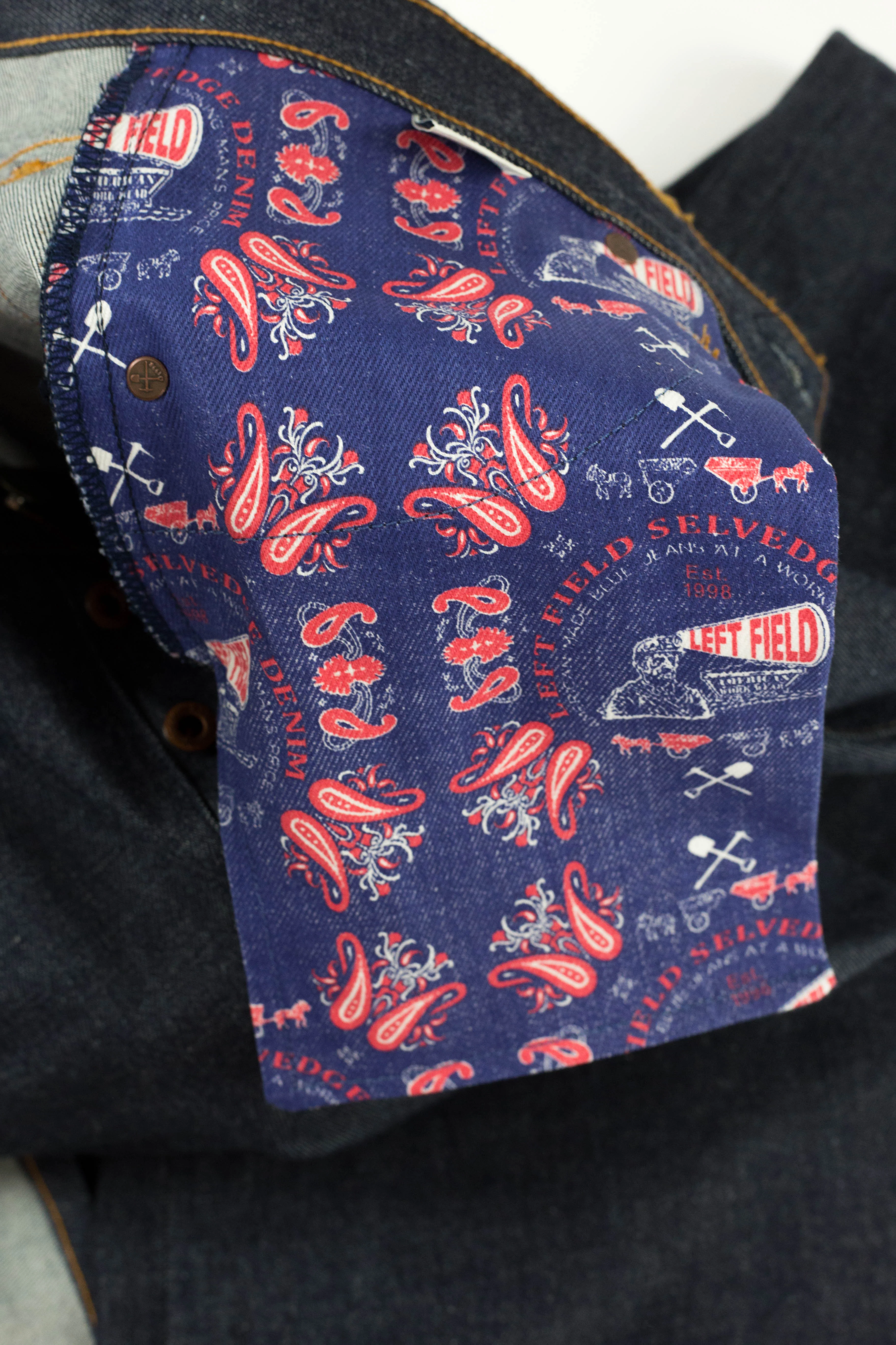 Smokestacks Vidalia Mills 14 oz Indigo Selvedge (last of the dark blue indigo run) - Image 17