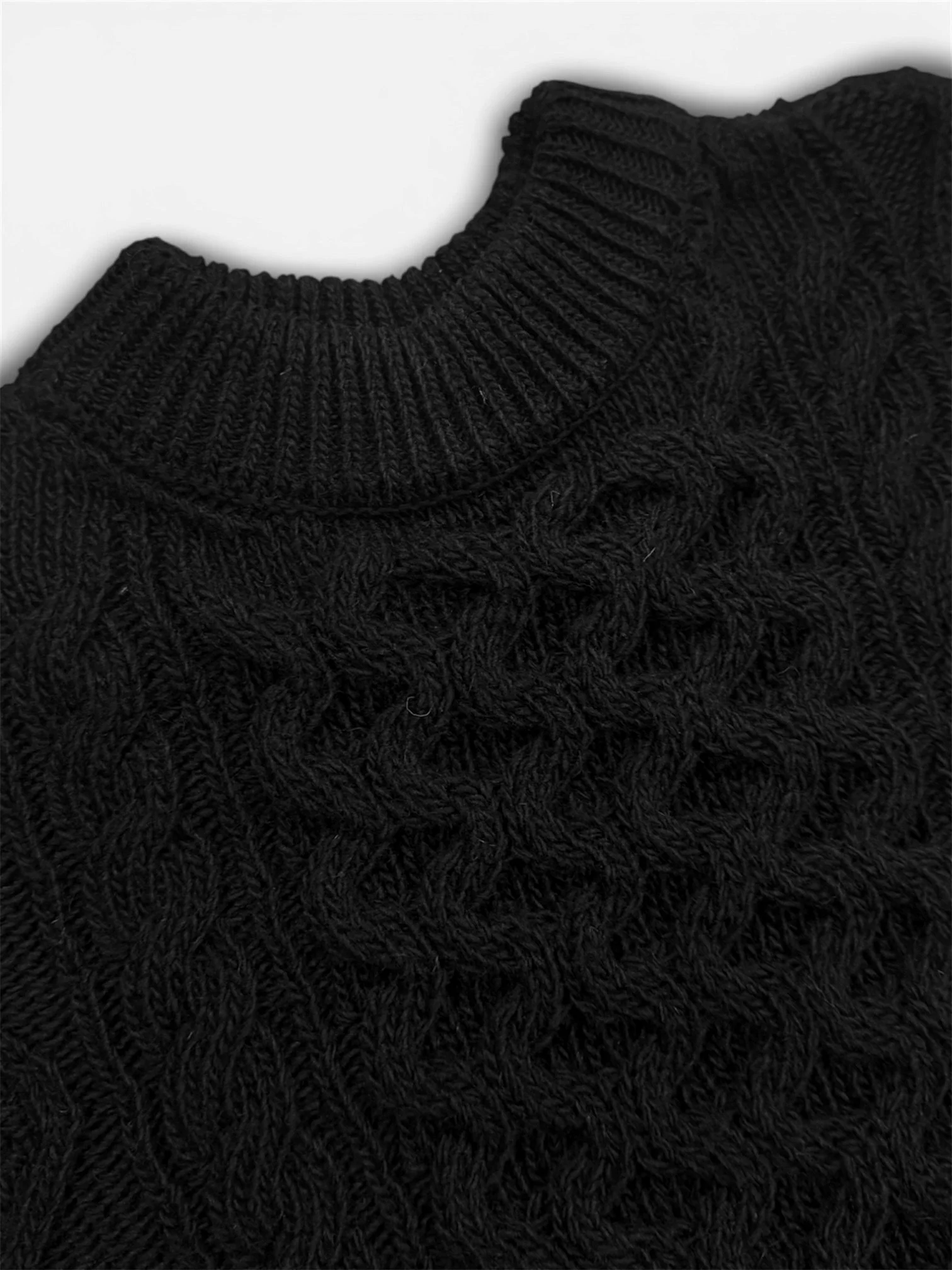 Steve McQueen Black Donegal Irish Wool Sweater - Image 2