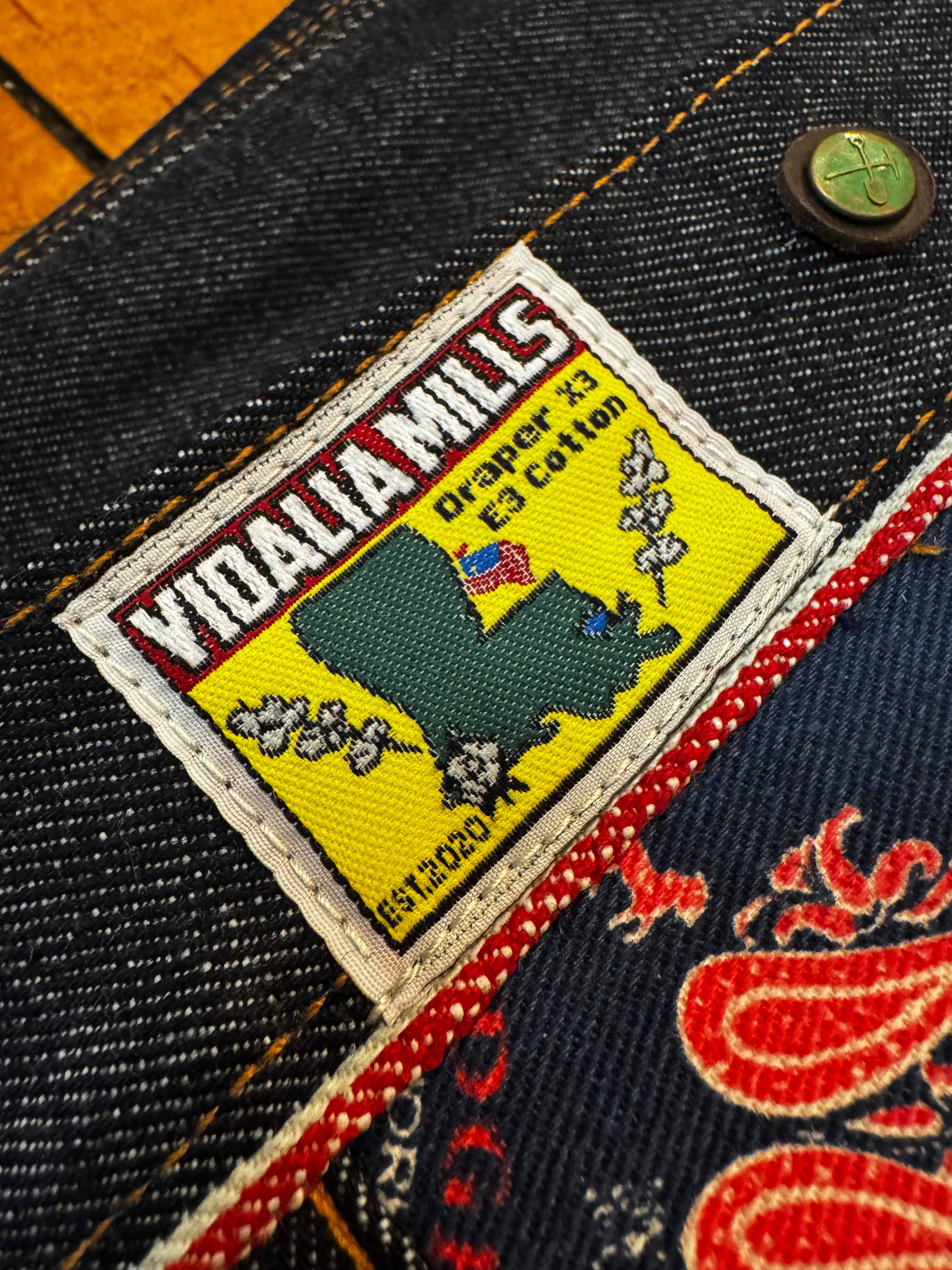 Vidalia Mills Deadstock 14oz Selvedge Indigo Muleskinner Buckle Back Denim Jacket - Image 10