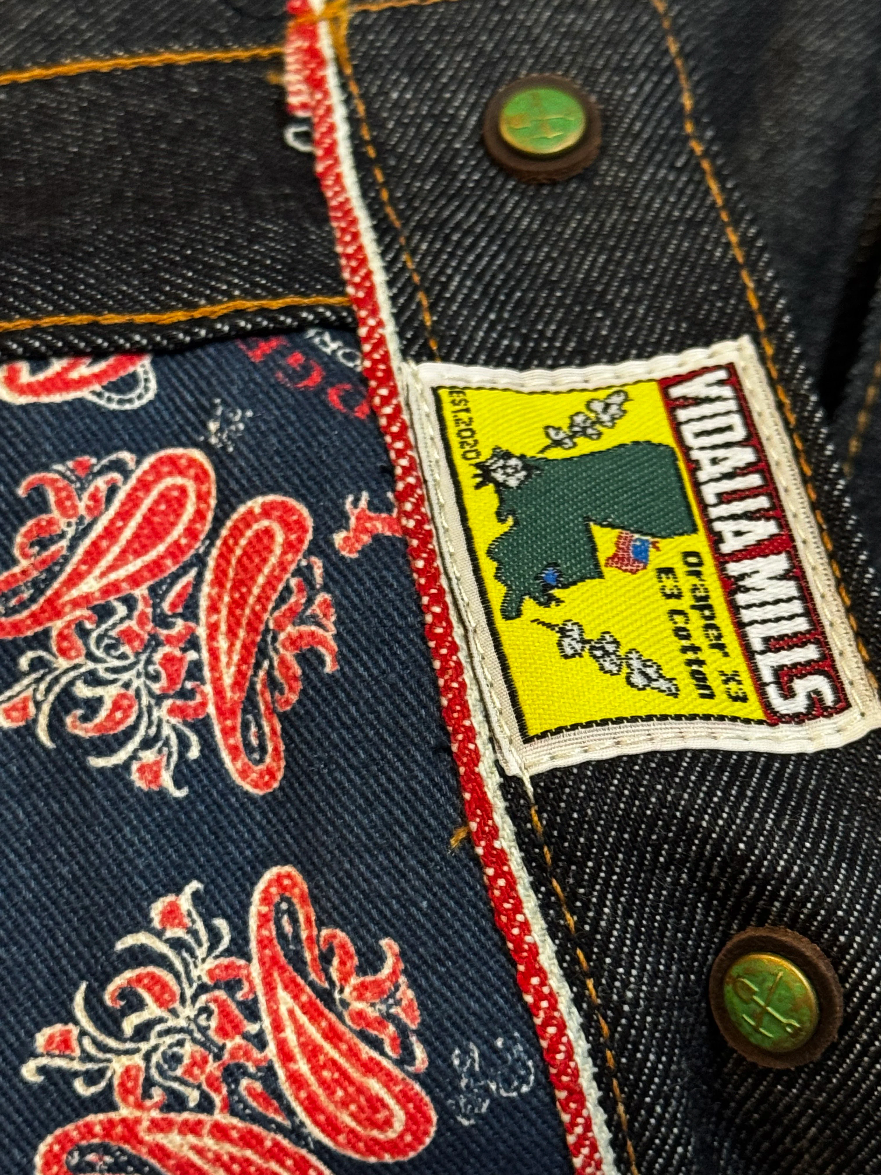 Vidalia Mills Deadstock 14oz Selvedge Indigo Muleskinner Buckle Back Denim Jacket - Image 12