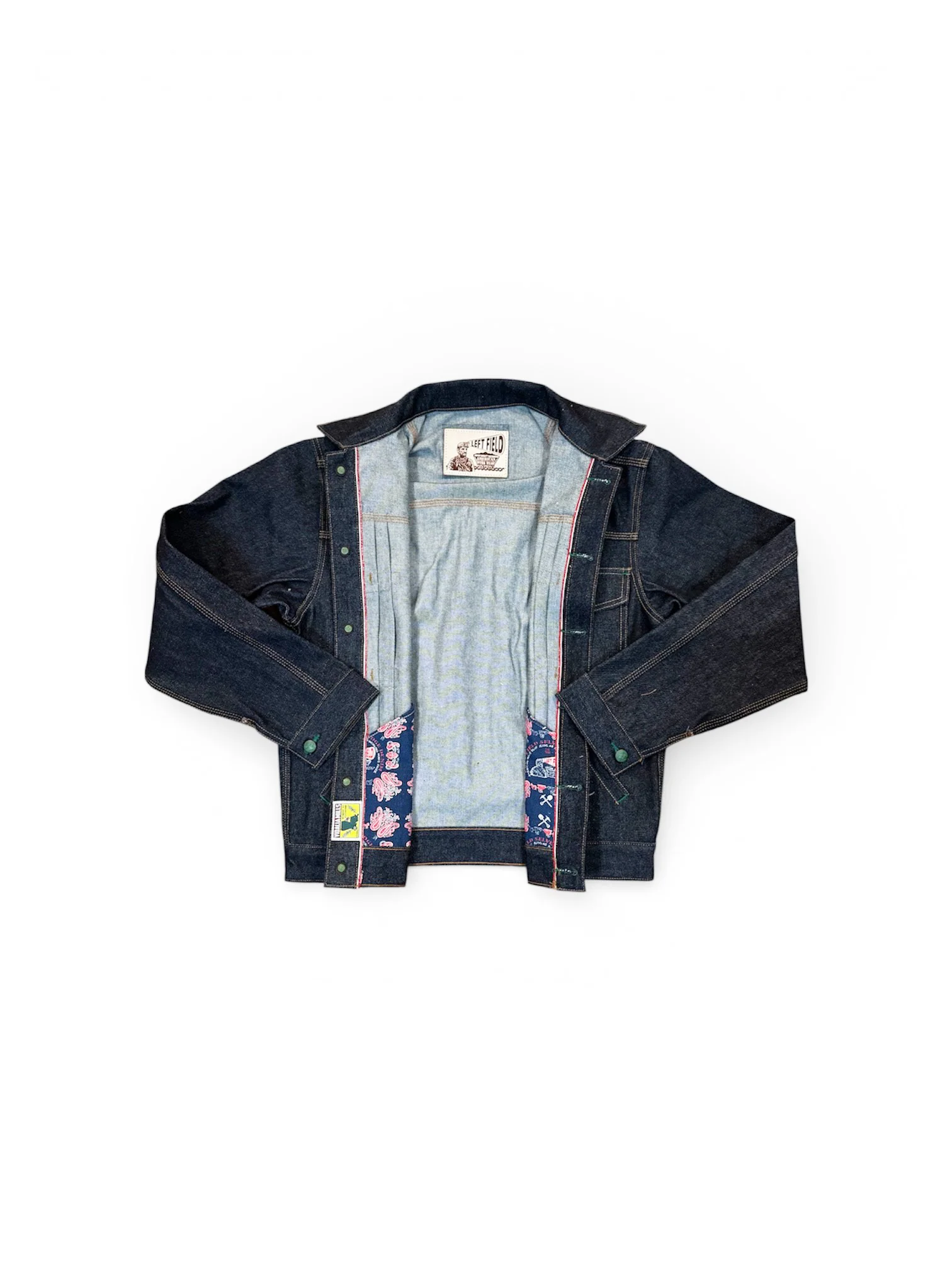 Vidalia Mills Deadstock 14oz Selvedge Indigo Muleskinner Buckle Back Denim Jacket - Image 3