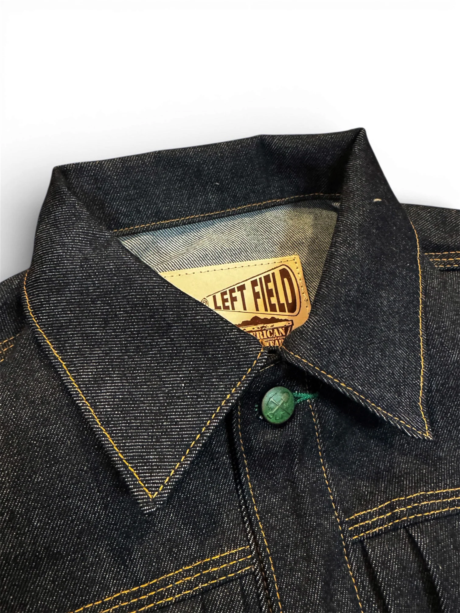 Vidalia Mills Deadstock 14oz Selvedge Indigo Muleskinner Buckle Back Denim Jacket - Image 5