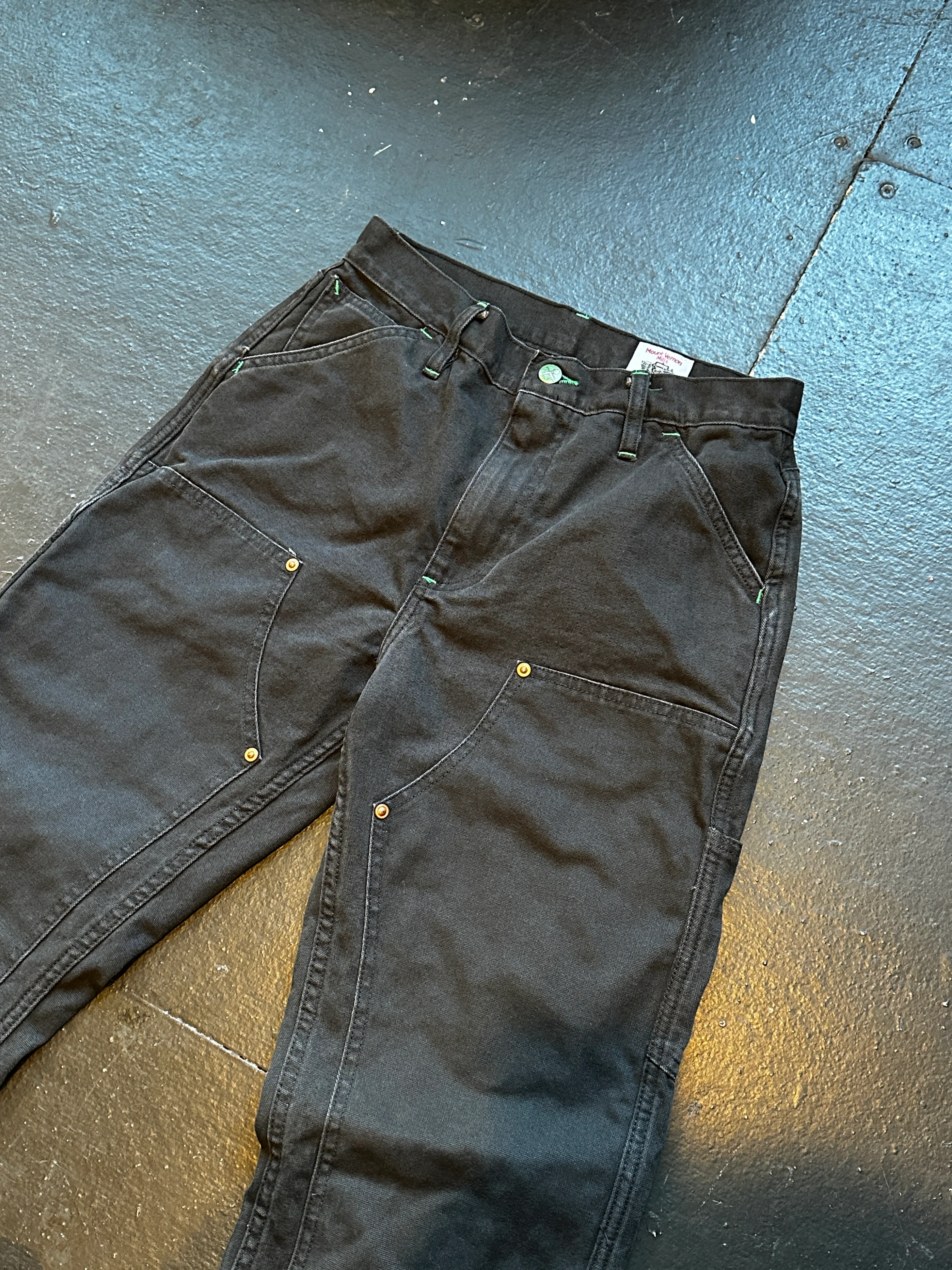Vintage Washed Black Mt Vernon Duck Double Knee Work Uniform - Image 5