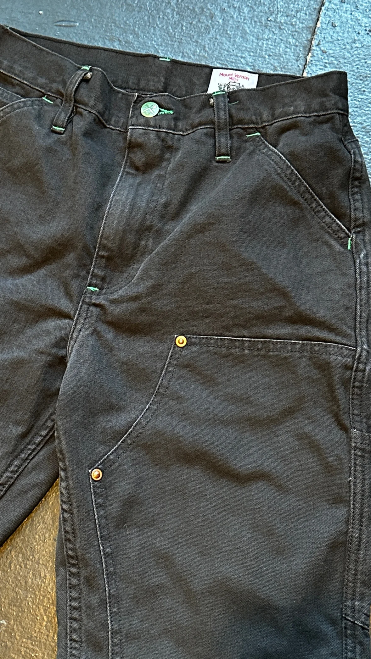 Vintage Washed Black Mt Vernon Duck Double Knee Work Uniform - Image 8