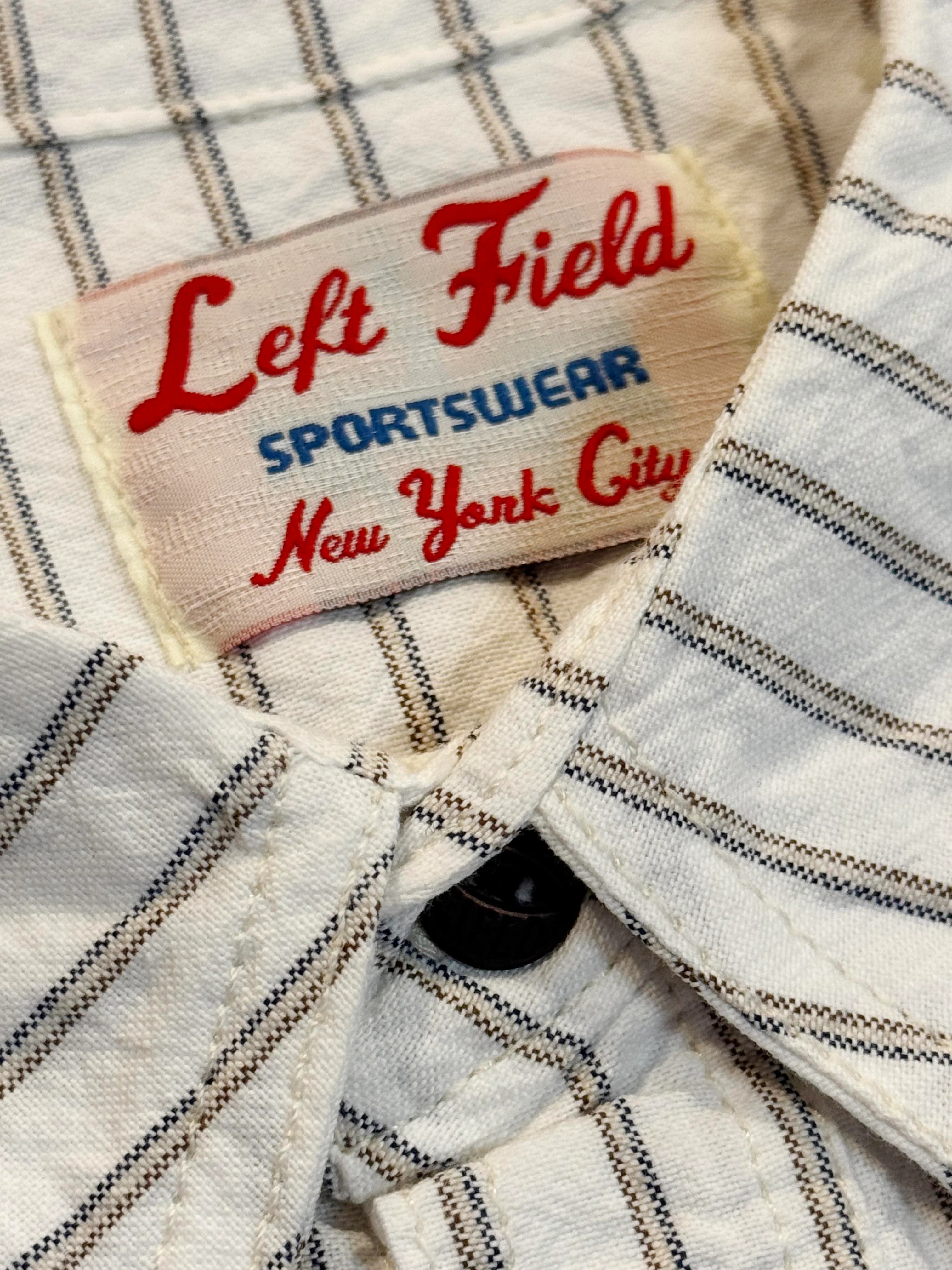 Japanese White with brown/navy Stripe 100% Cotton Dustbowl Work Shirt - Image 2