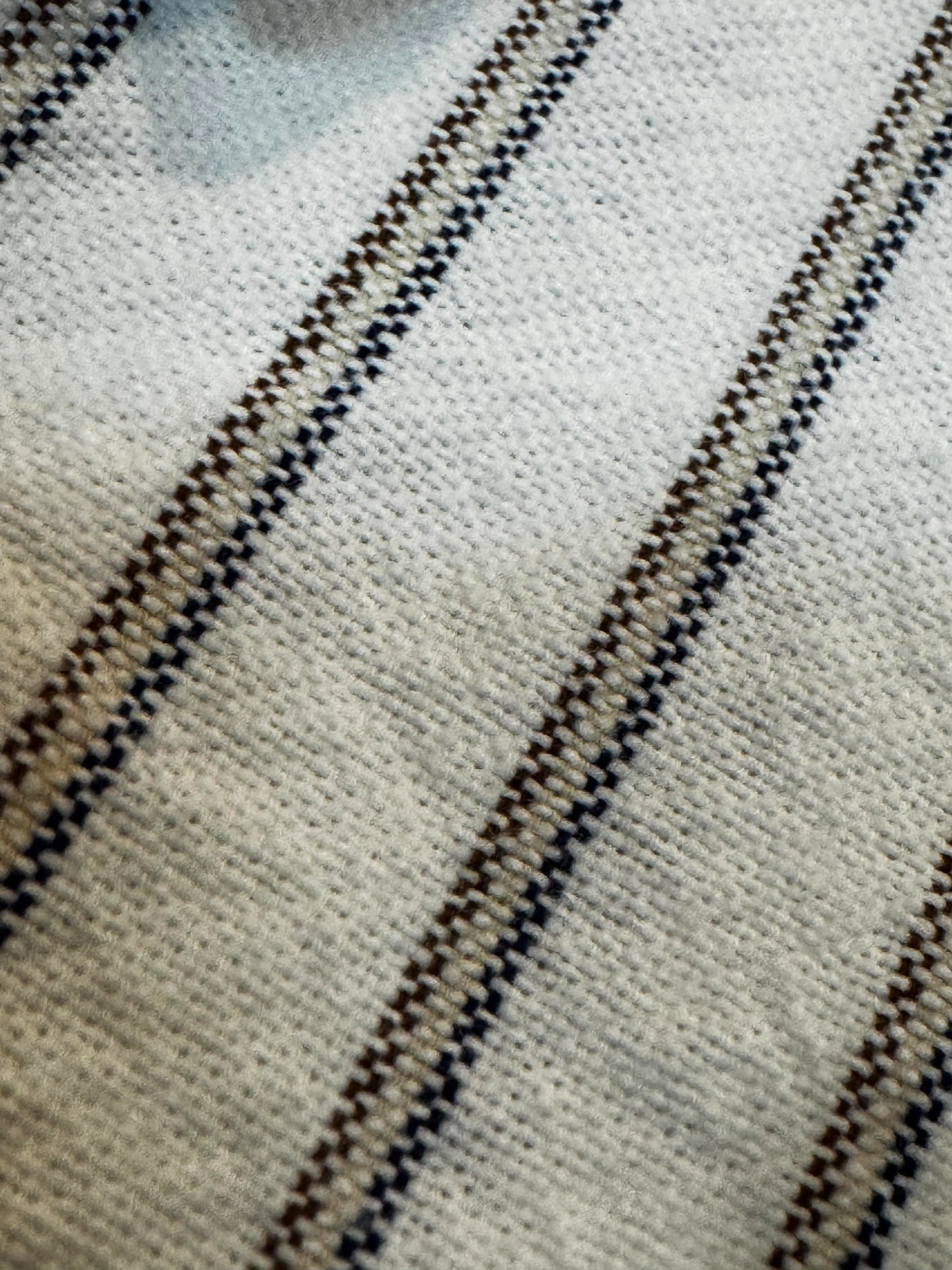 Japanese White with brown/navy Stripe 100% Cotton Dustbowl Work Shirt - Image 5